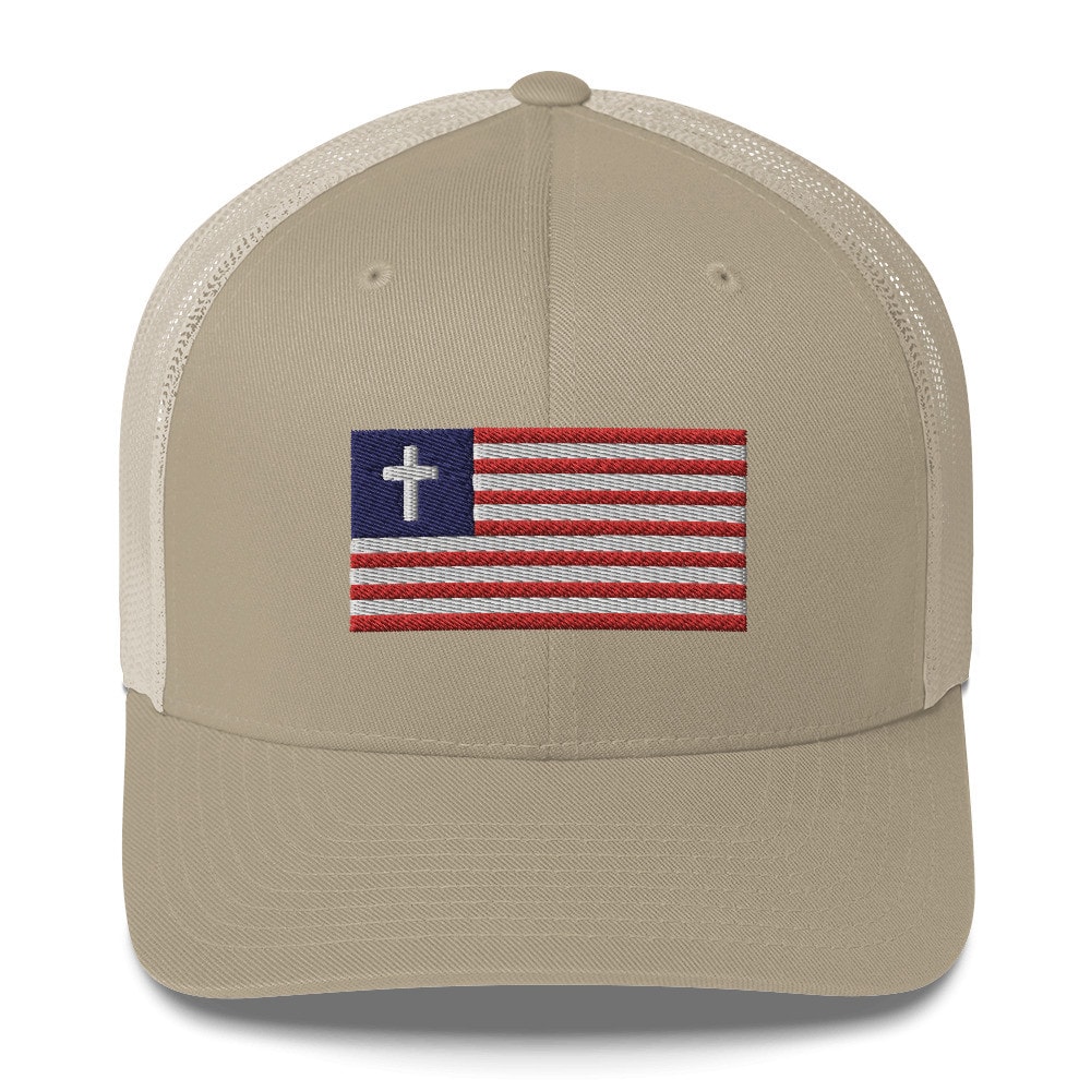 Christian Nationalist Flag Trucker Hat - Khaki