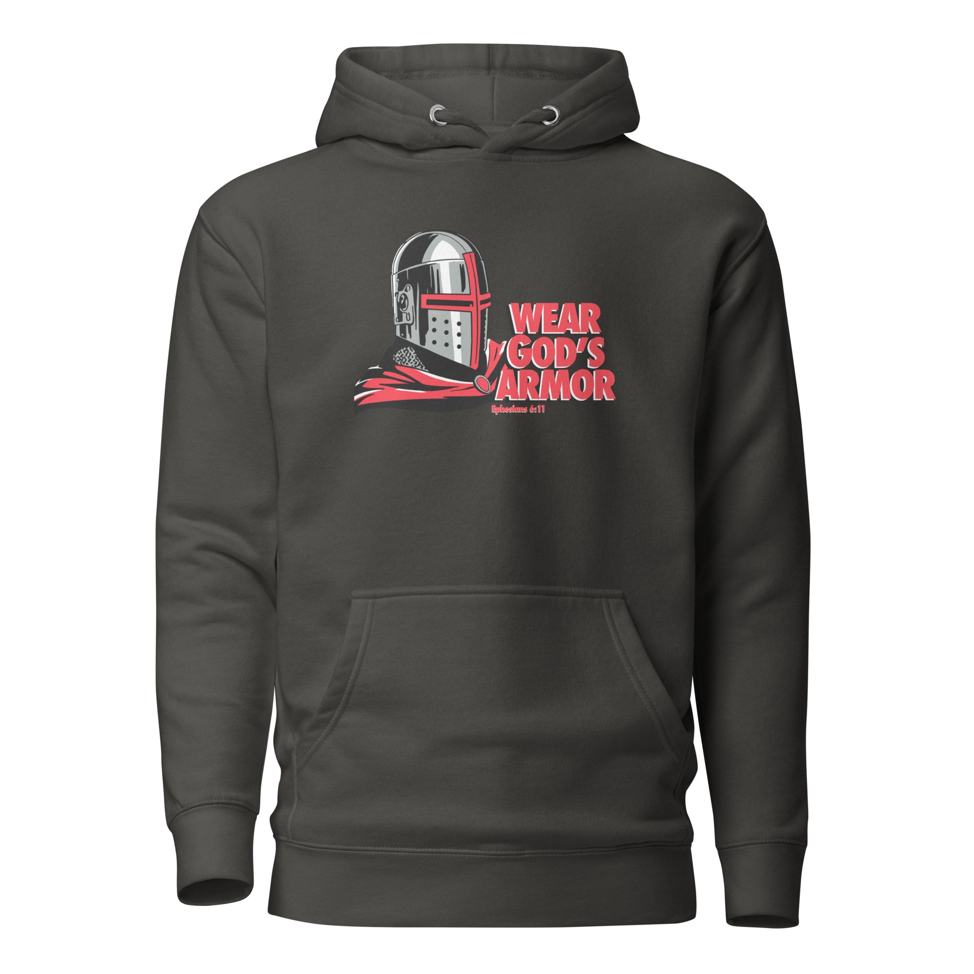 Wear God’s Armor Crusader Helmet Hoodie - Vintage Black