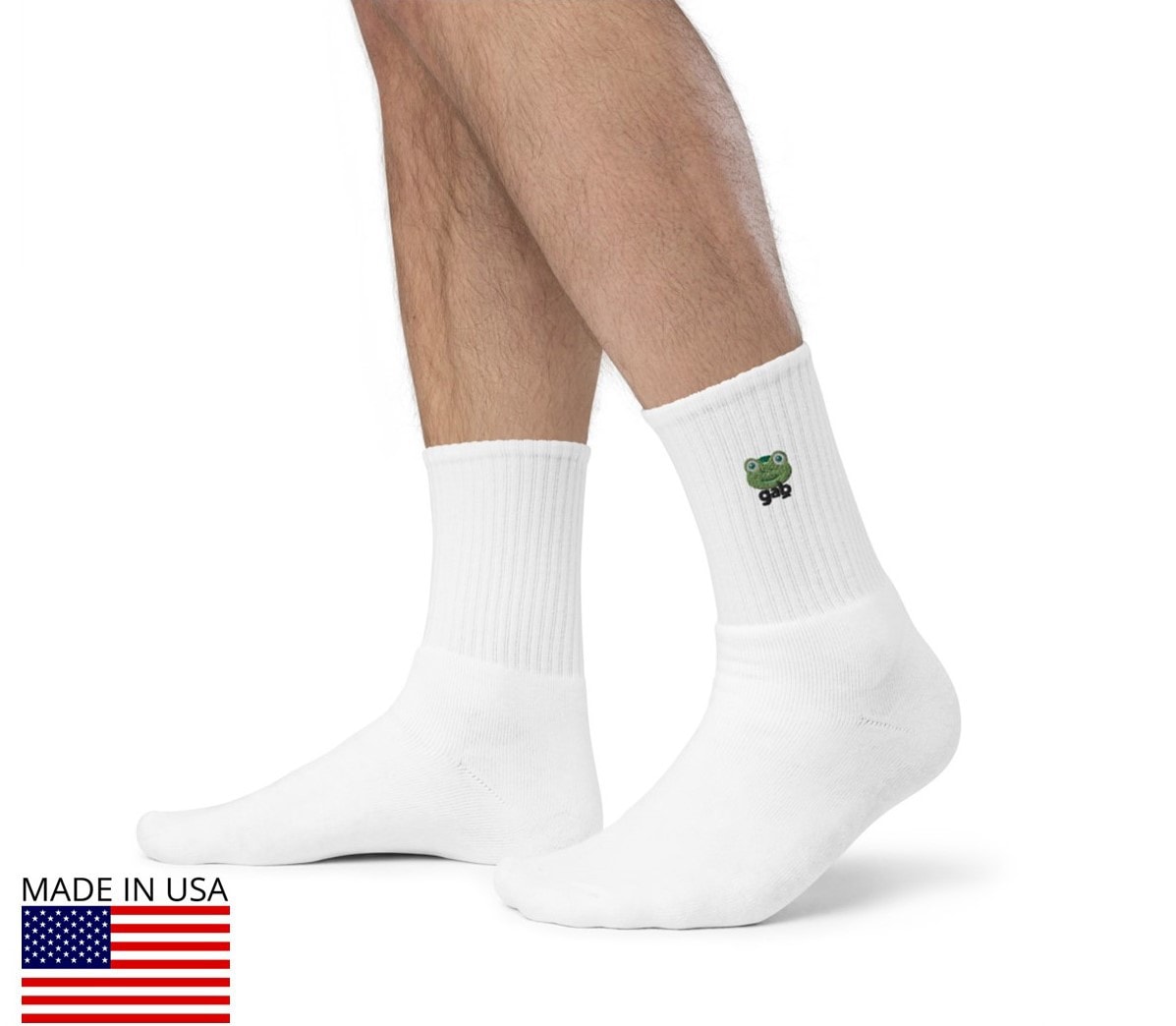 Gabby the Frog Embroidered Crew Socks