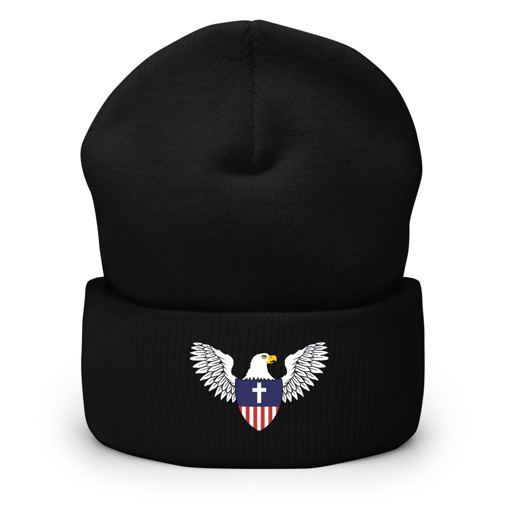 Christian Nationalist Eagle Shield Beanie - Black
