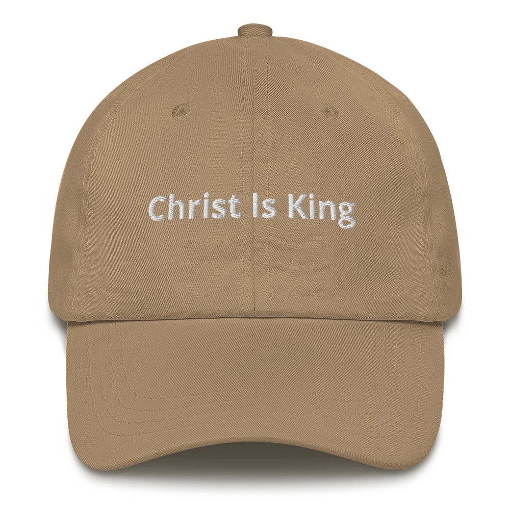 Christ Is King Classic Wordmark Dad Hat - Khaki