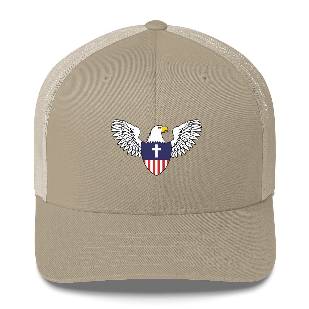 Christian Nationalist Eagle Shield Trucker Hat + 1 Year GabPRO