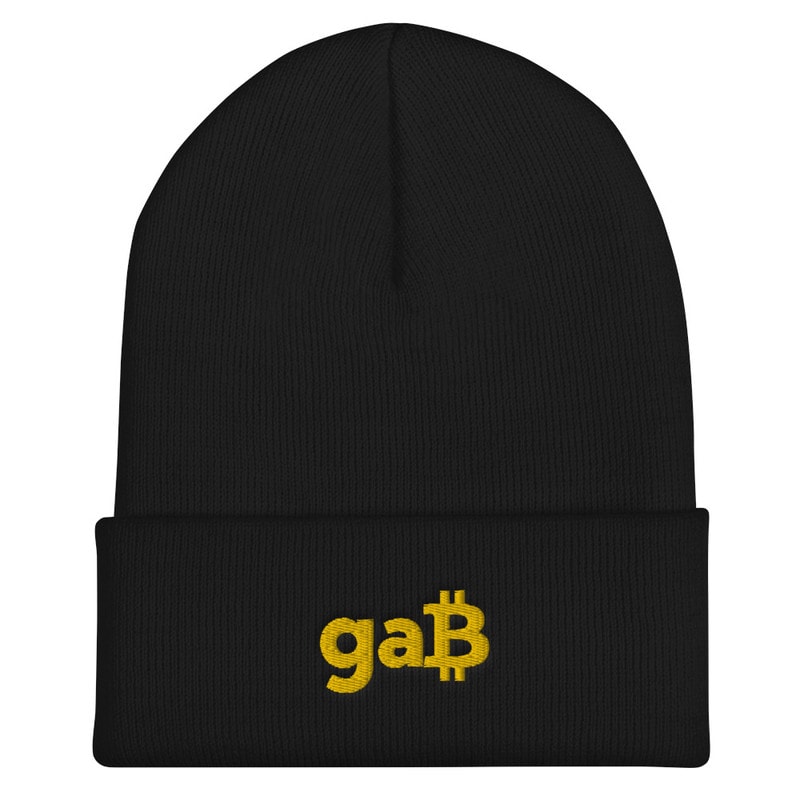 Free Speech Money Gab Bitcoin Beanie - Black