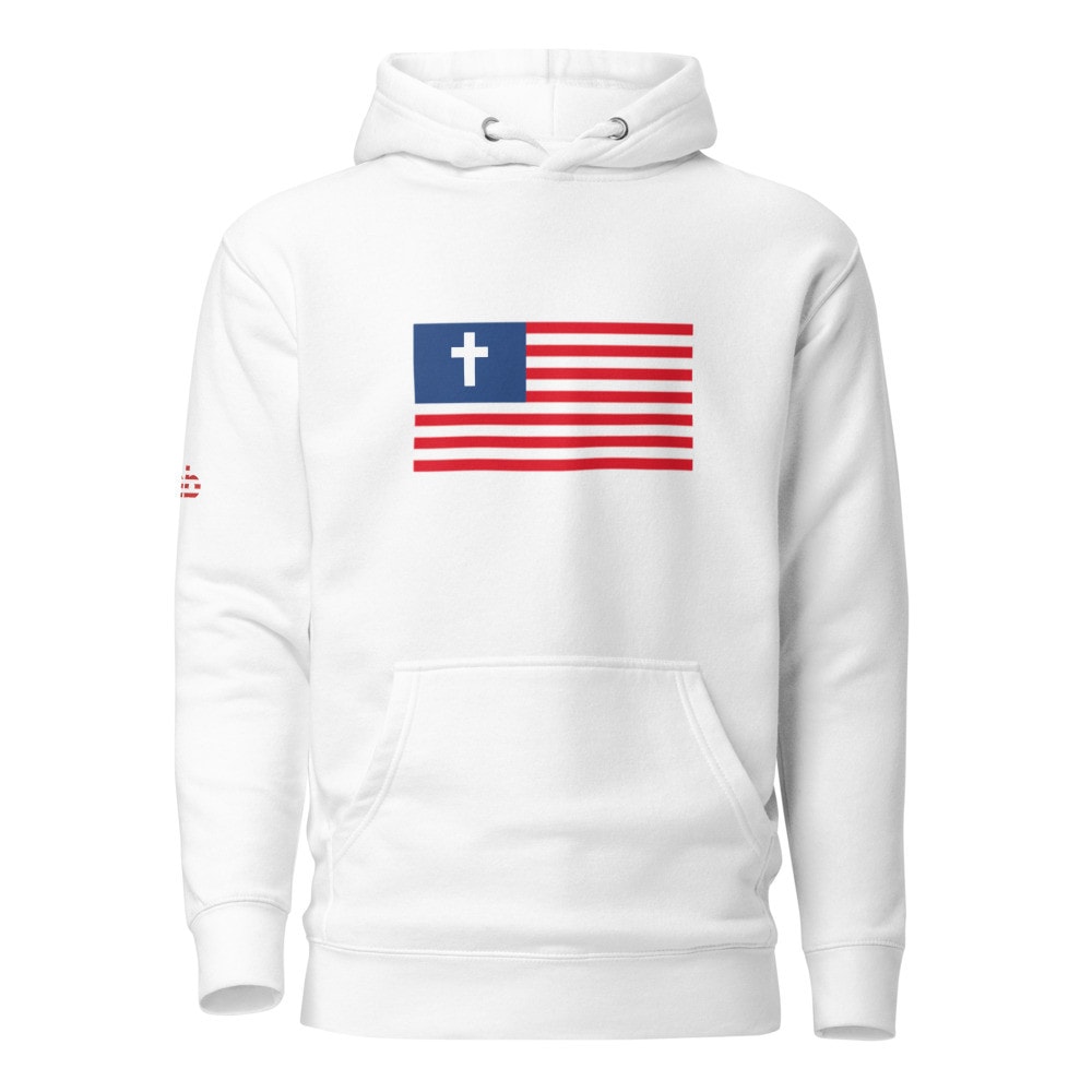 Christian Nationalist Flag Hoodie - White