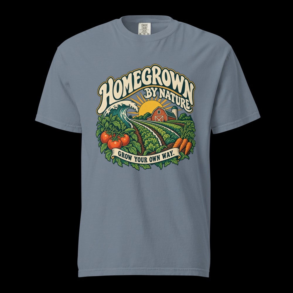 Homegrown By Nature 90s T-Shirt - Blue Jean - front