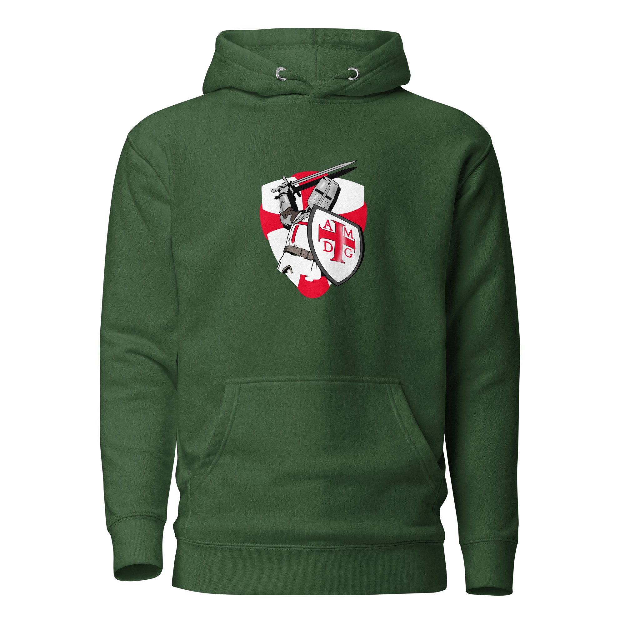 For the Greater Glory of God AMDG Crusader Hoodie - Forest Green