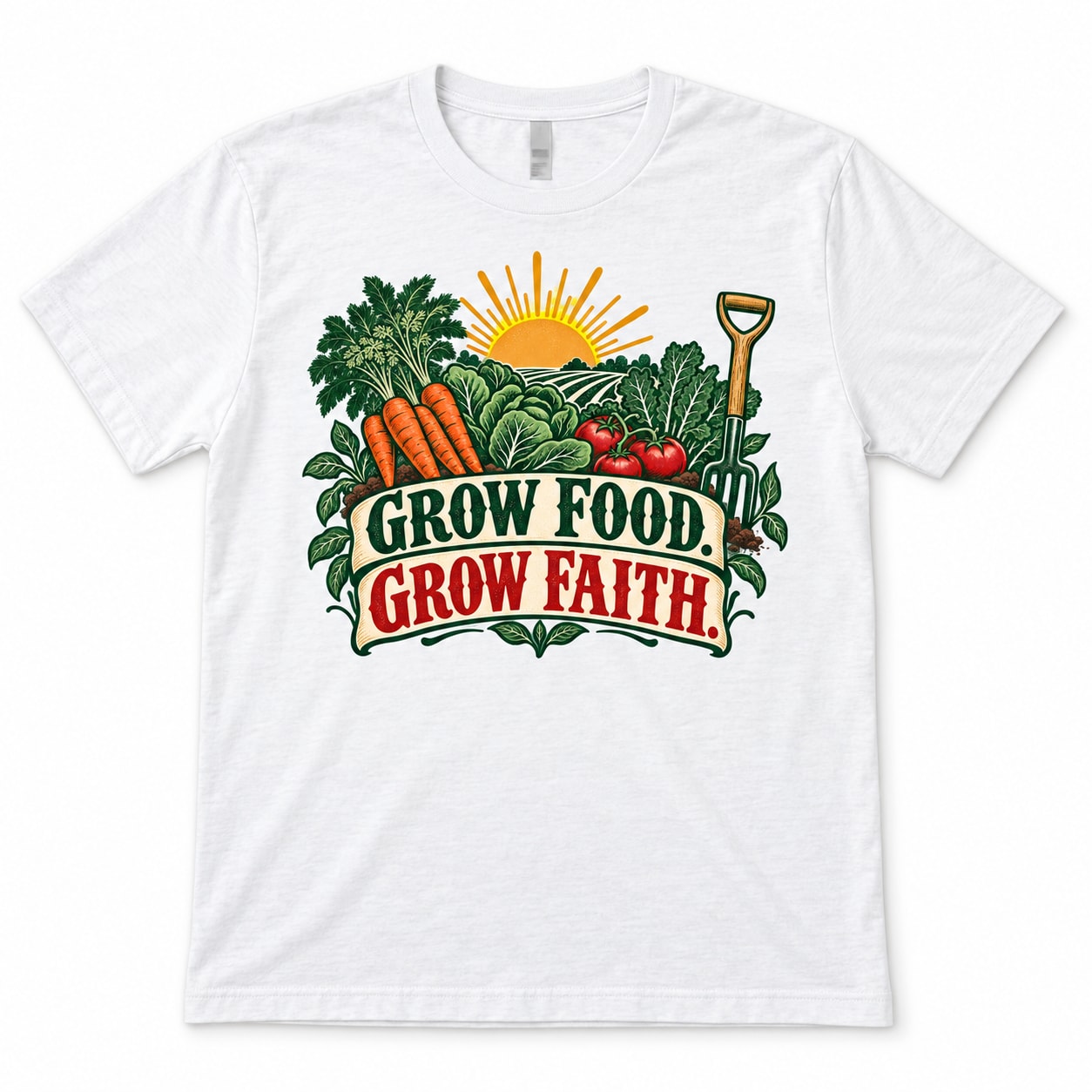 Grow Food, Grow Faith Homesteading T-Shirt