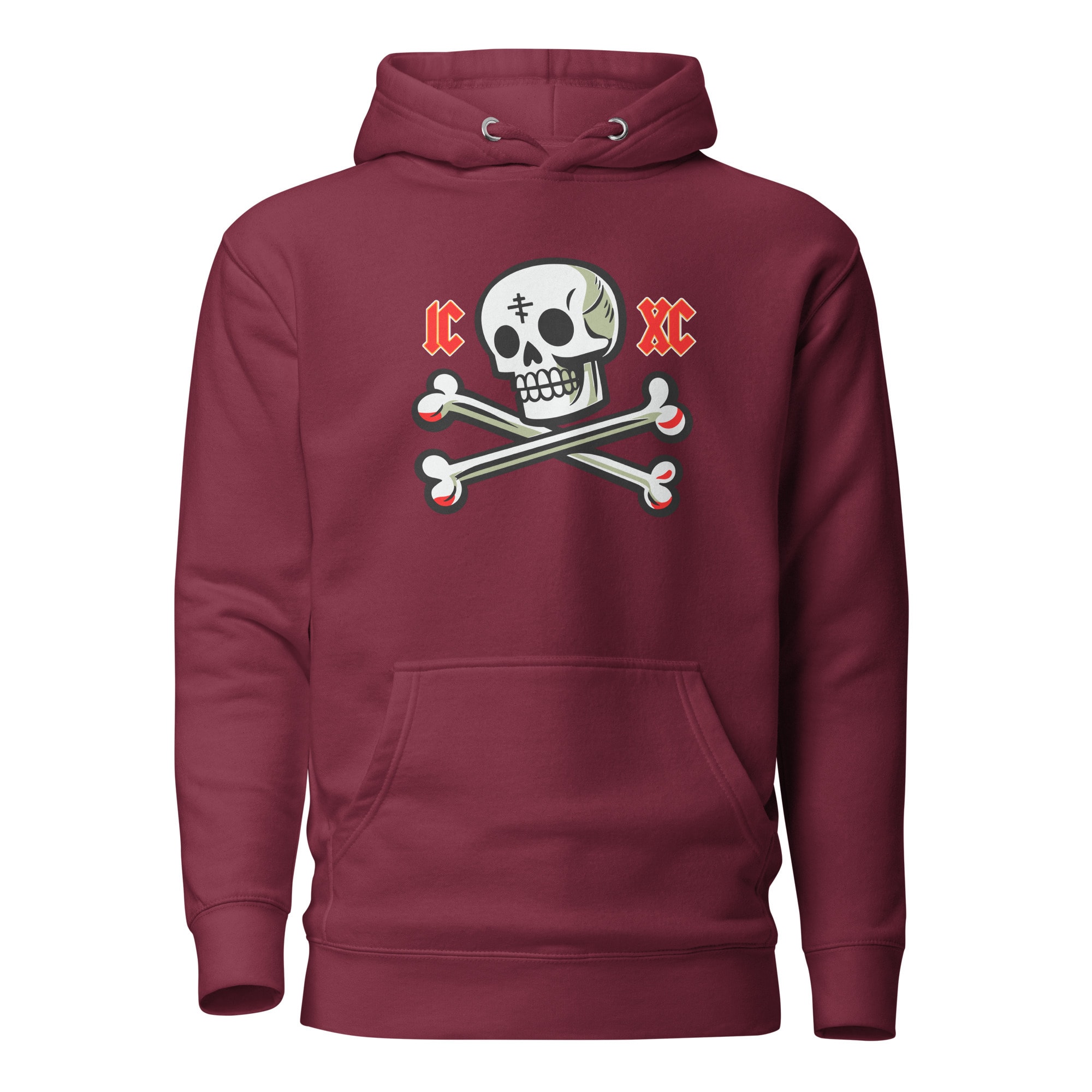 IC XC Skull & Crossbones Hoodie - Maroon