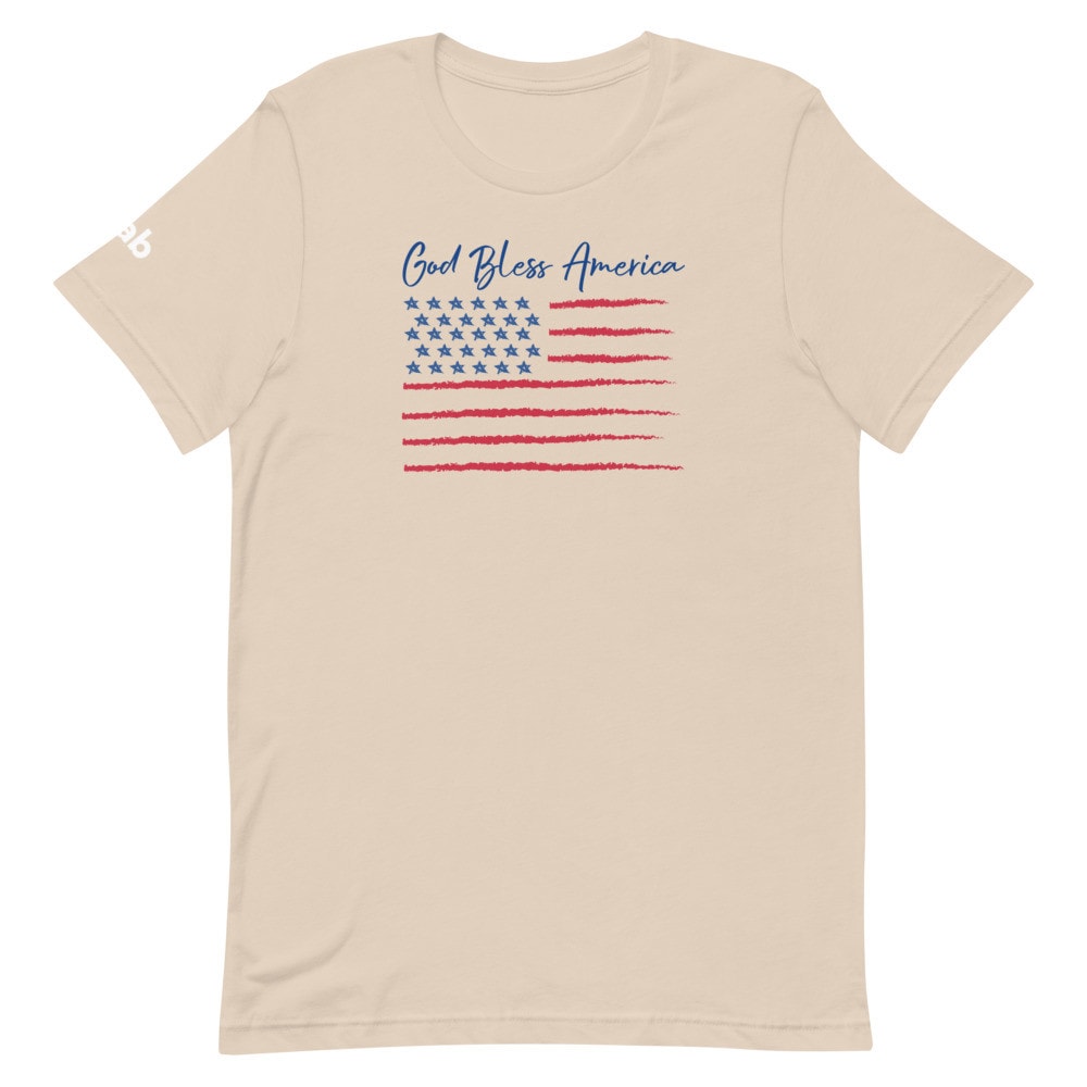 God Bless America Distressed Flag Women’s T-Shirt - Soft Cream