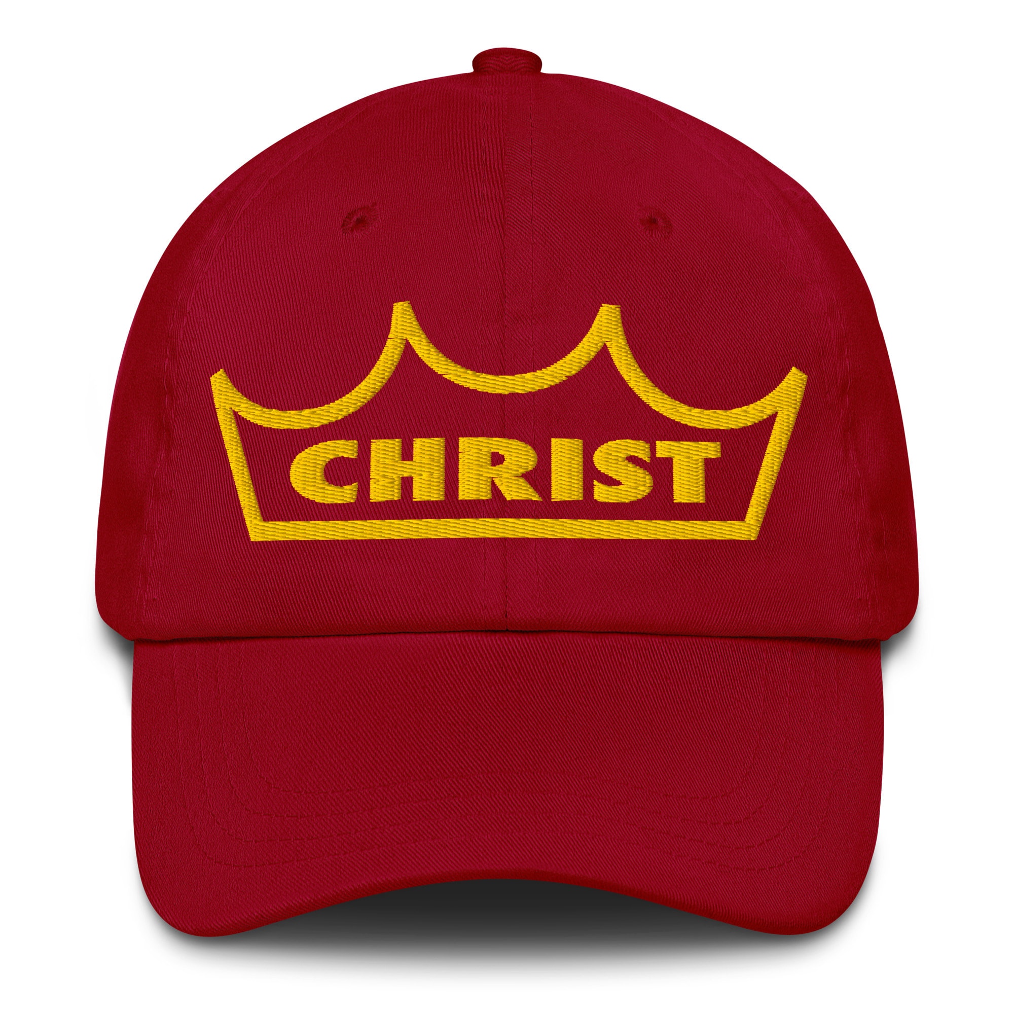 Christ Crown Wordmark Dad Hat - Cranberry