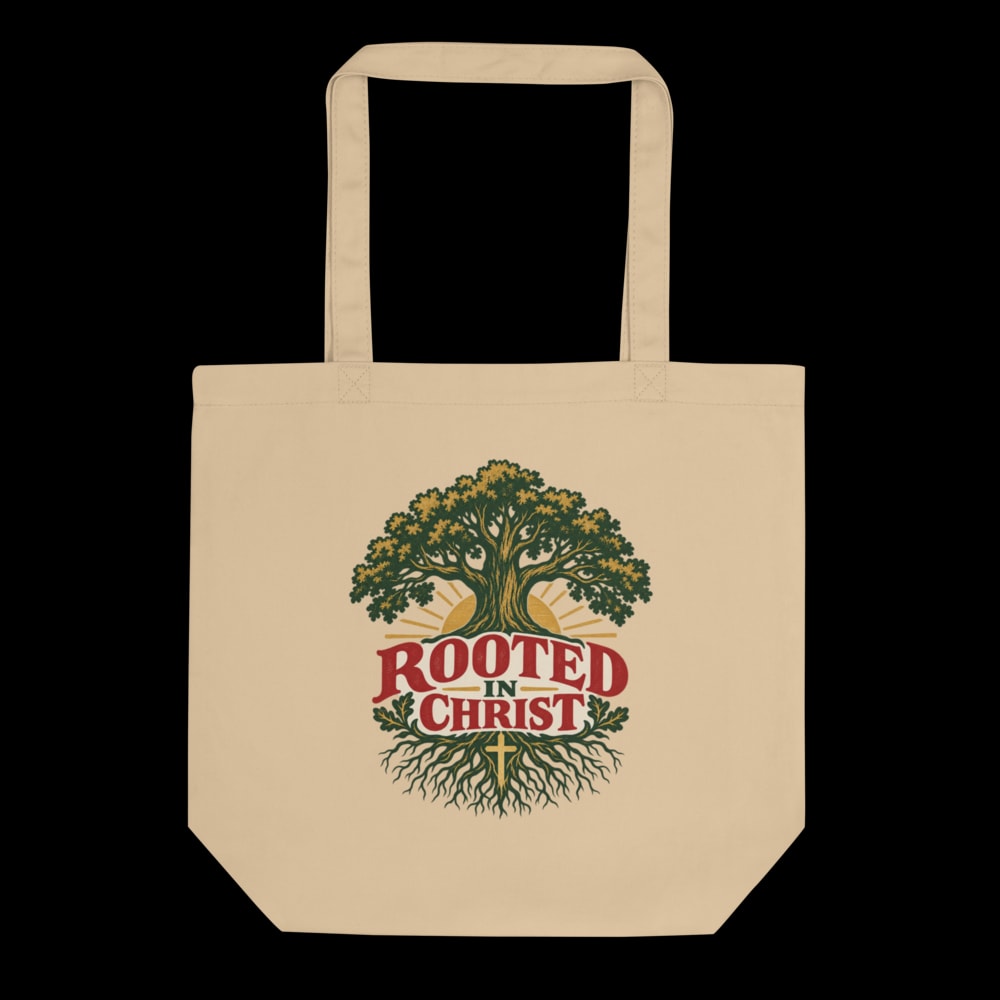 Rooted in Christ Oak Tree Tote Bag