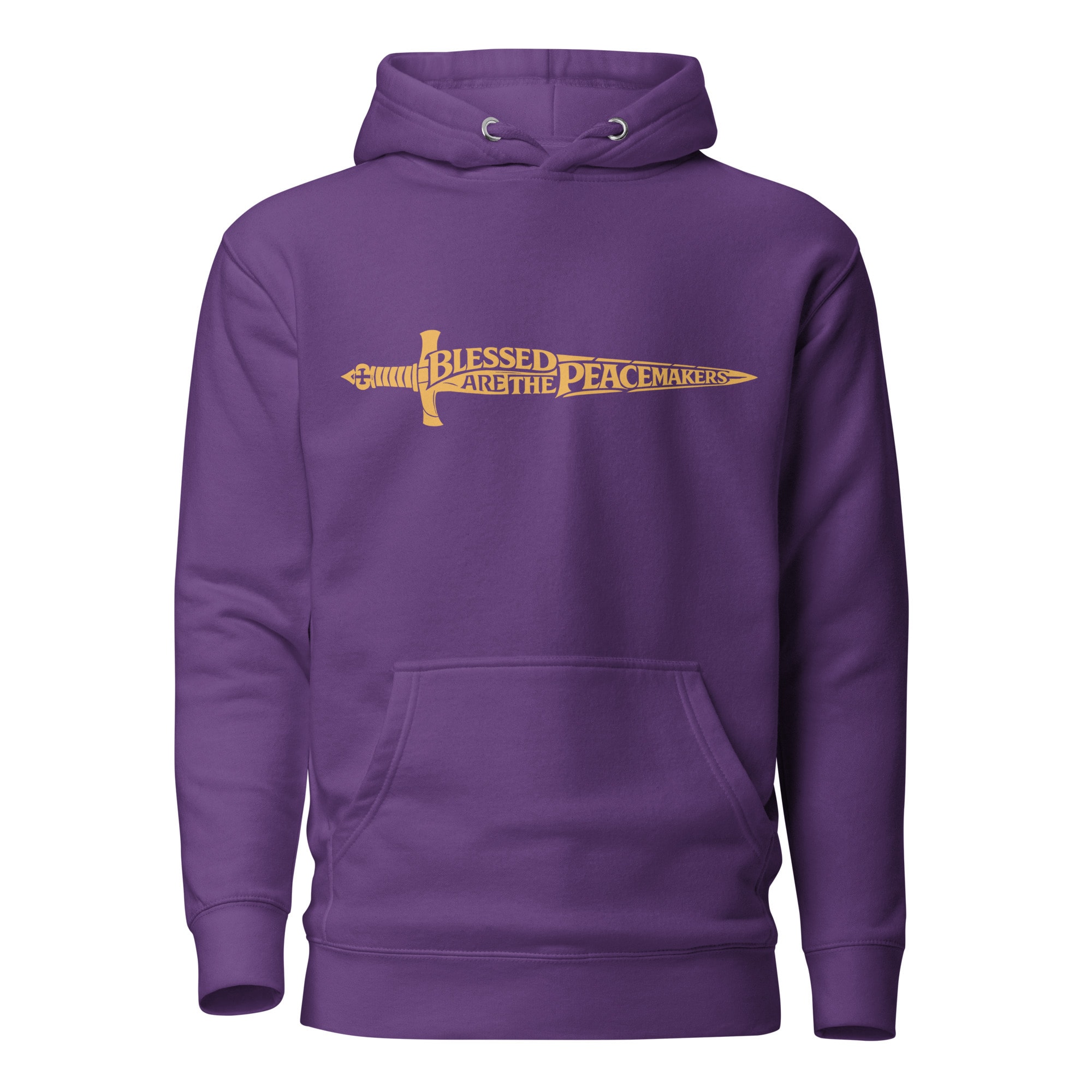 Blessed Are the Peacemakers Sword Hoodie - Purple