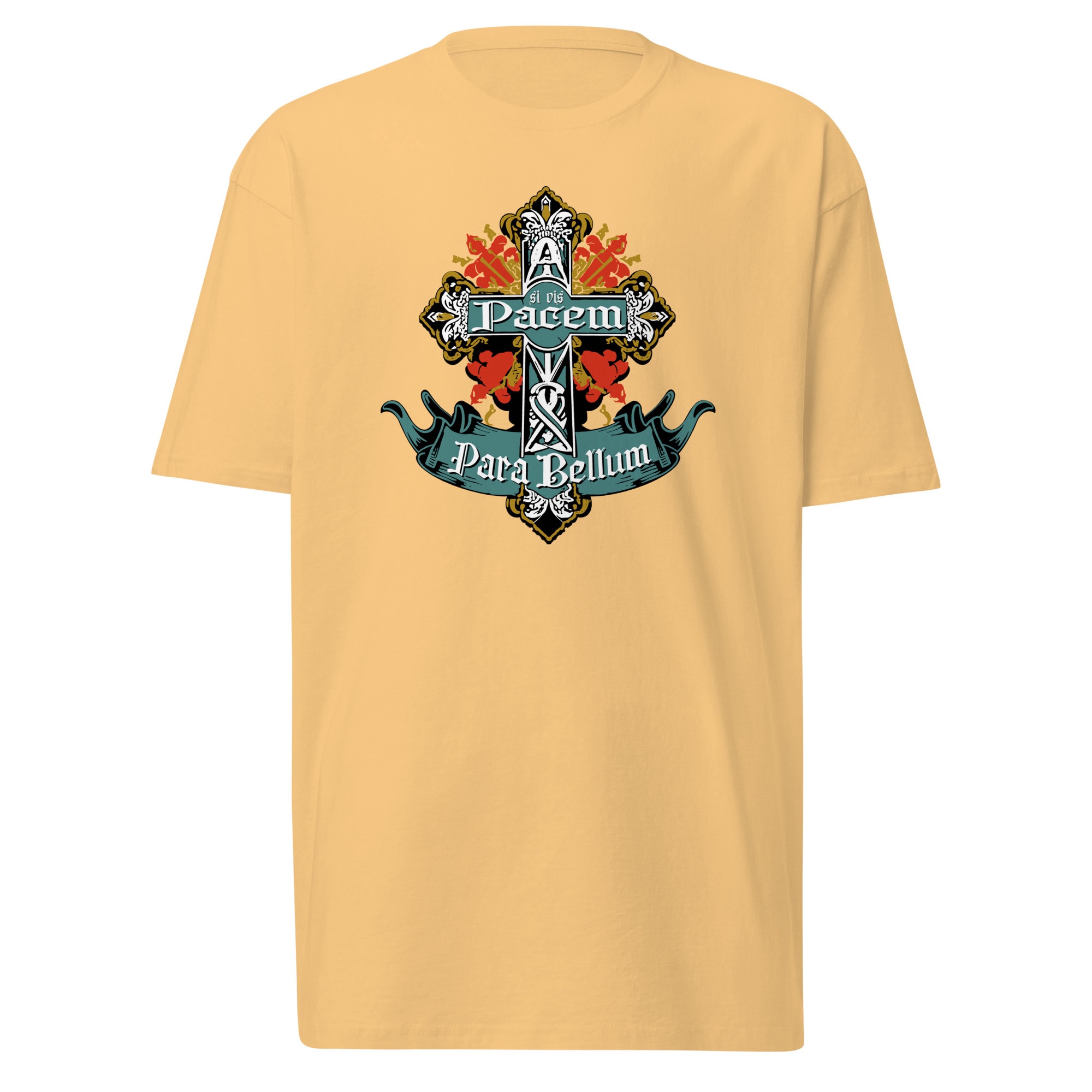 Si Vis Pacem Para Bellum Cross T-Shirt - Vintage Gold