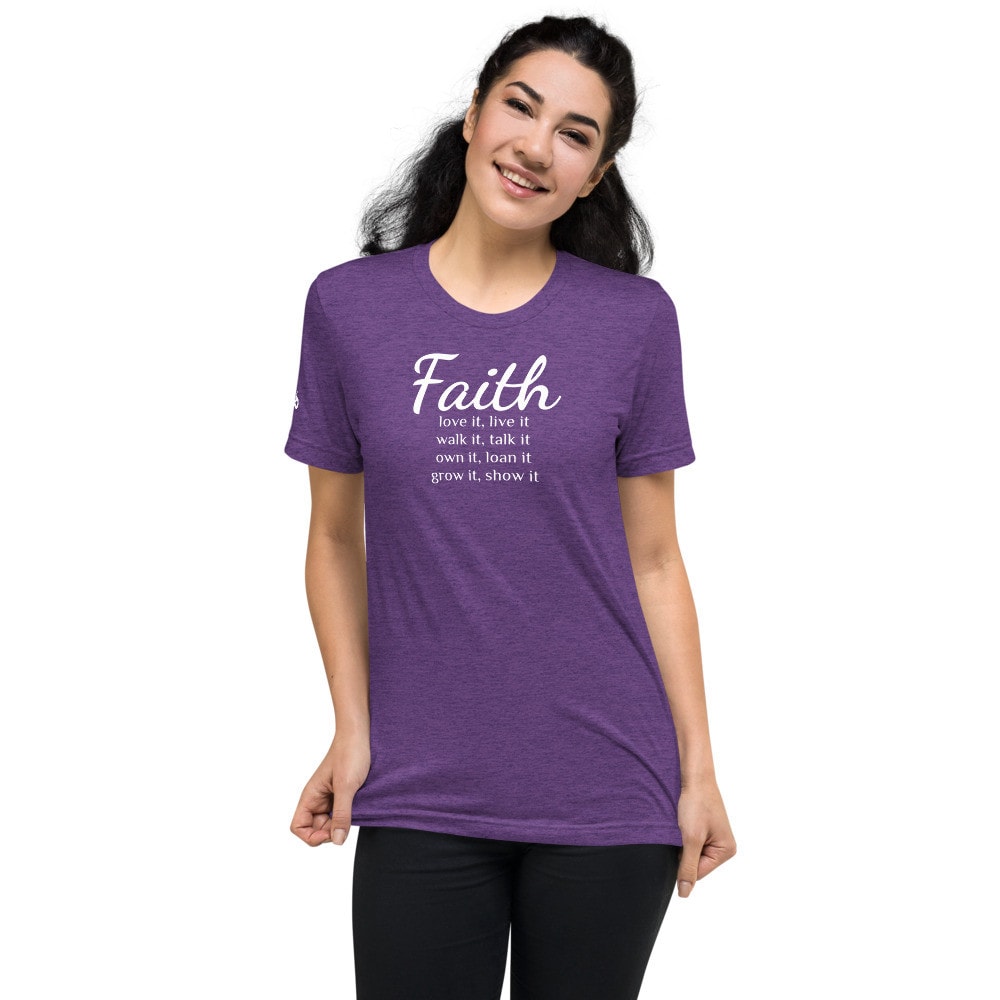 Live Your Faith Women’s Tri-Blend T-Shirt - Purple Triblend