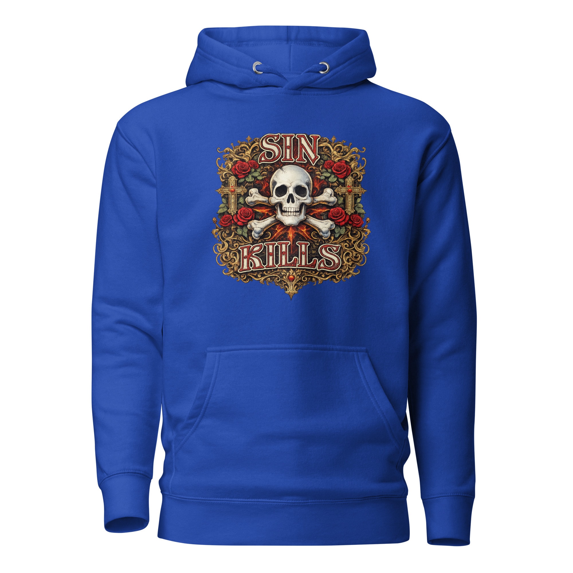 Sin Kills Skull & Roses Hoodie - Team Royal