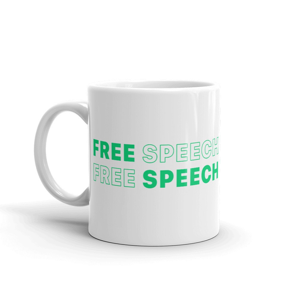 Free Speech Repeating Wordmark Mug