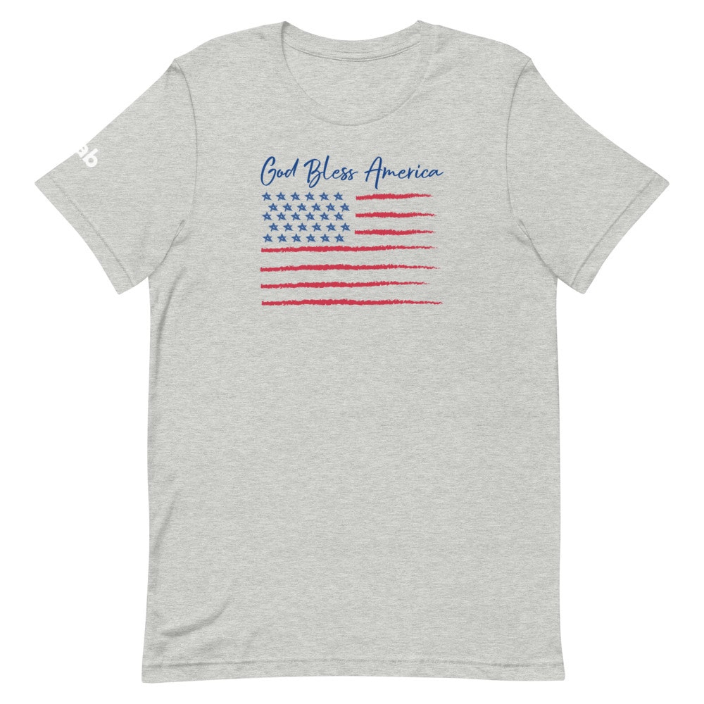God Bless America Distressed Flag Women’s T-Shirt - Athletic Heather