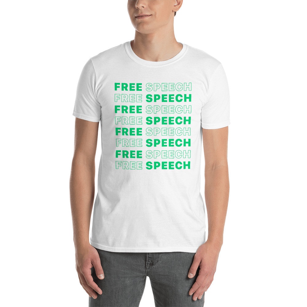 Free Speech Repeating Wordmark T-Shirt - White