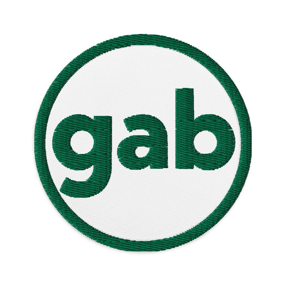 Circle Gab Logo Embroidered Patch - White