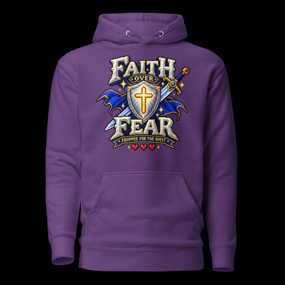 Faith Over Fear Quest Hoodie - Purple - front