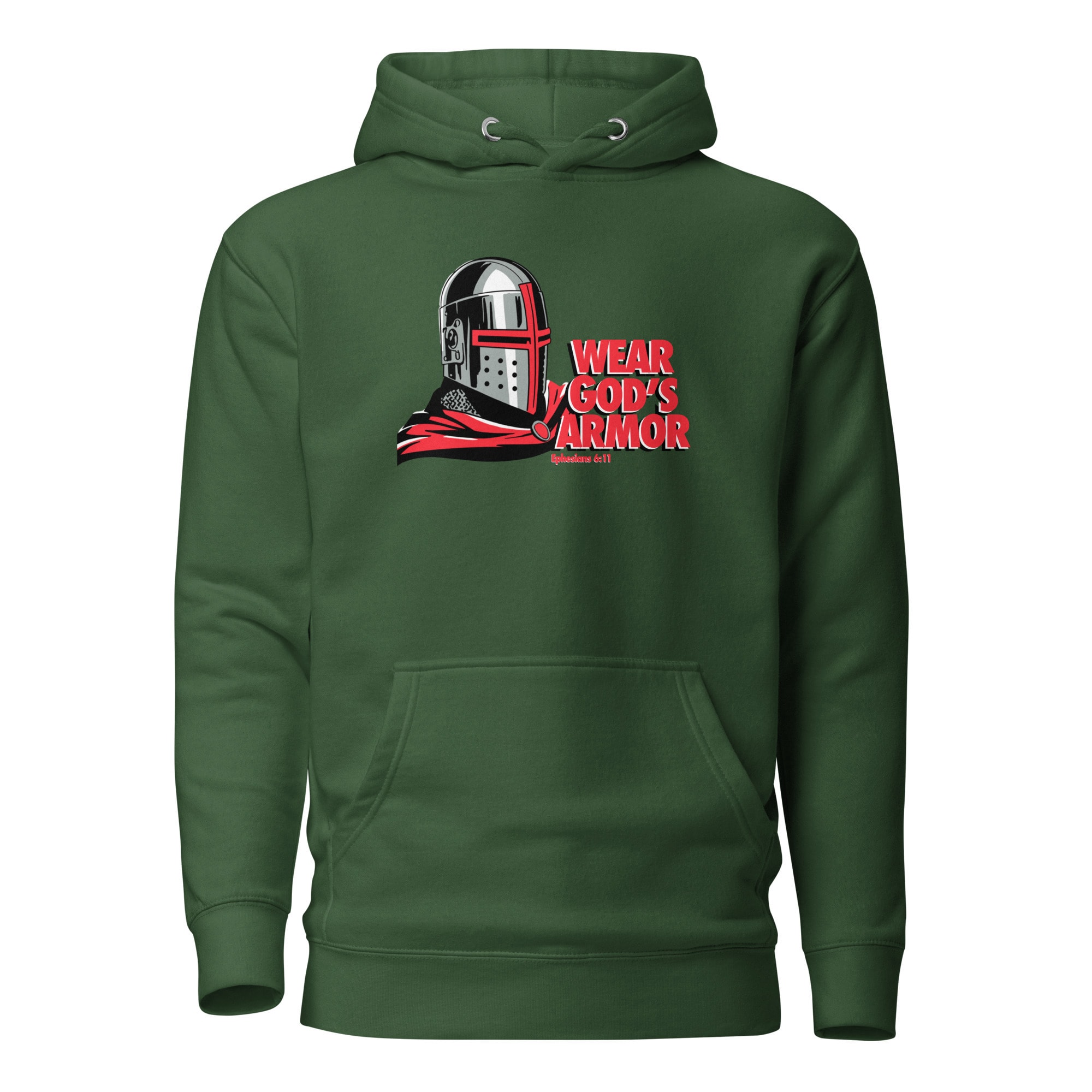 Wear God’s Armor Crusader Helmet Hoodie - Forest Green