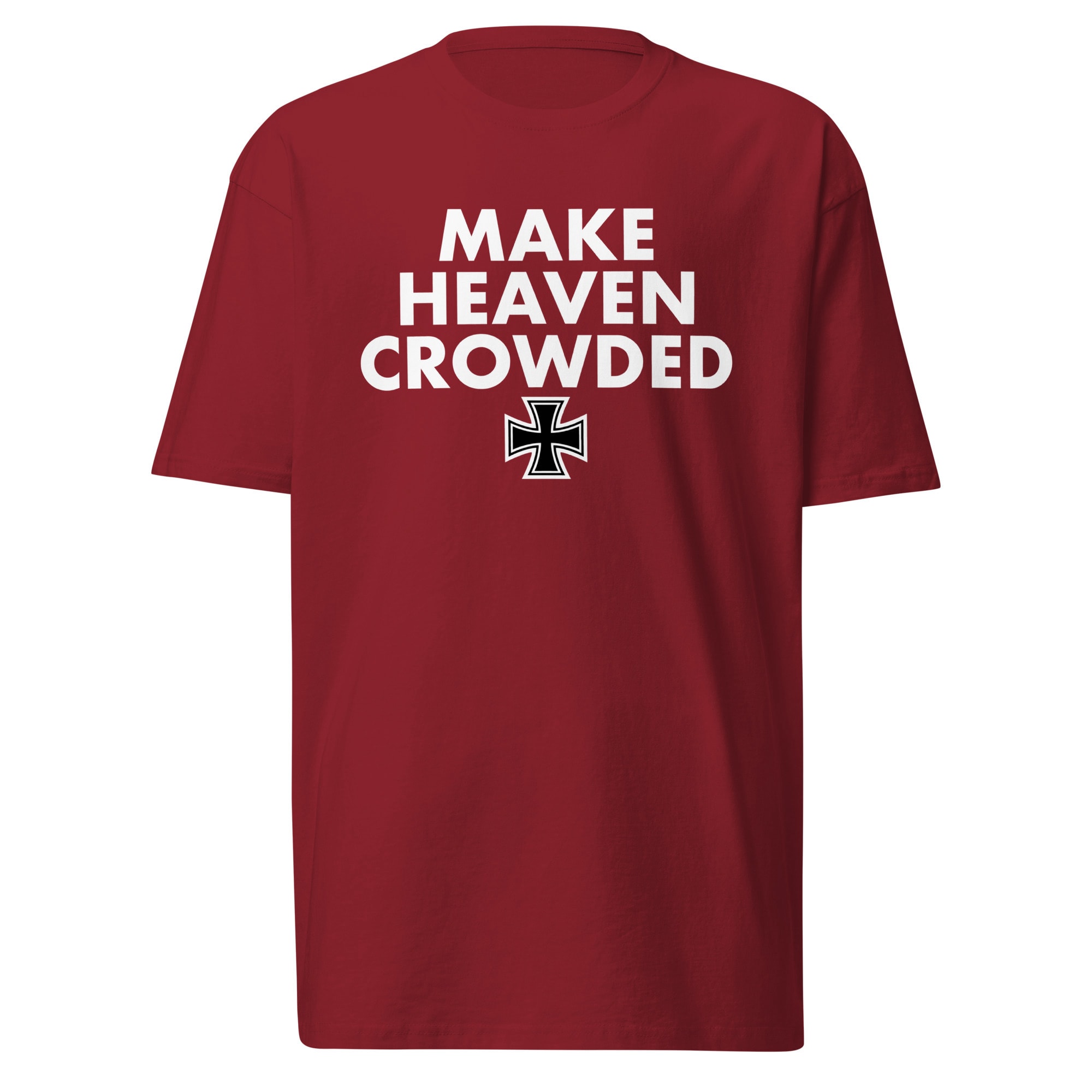 Make Heaven Crowded Iron Cross T-Shirt - Brick Red