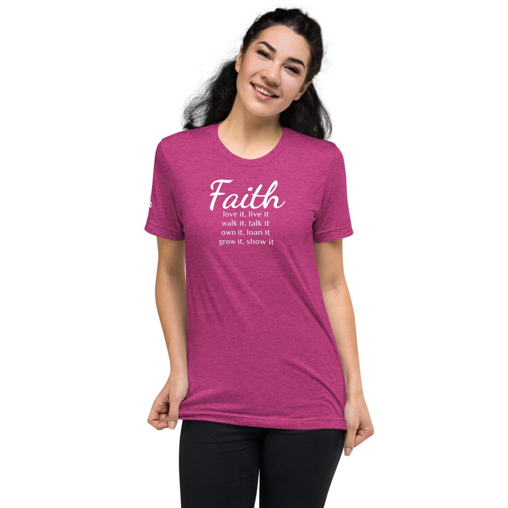 Live Your Faith Women’s Tri-Blend T-Shirt - Berry Triblend