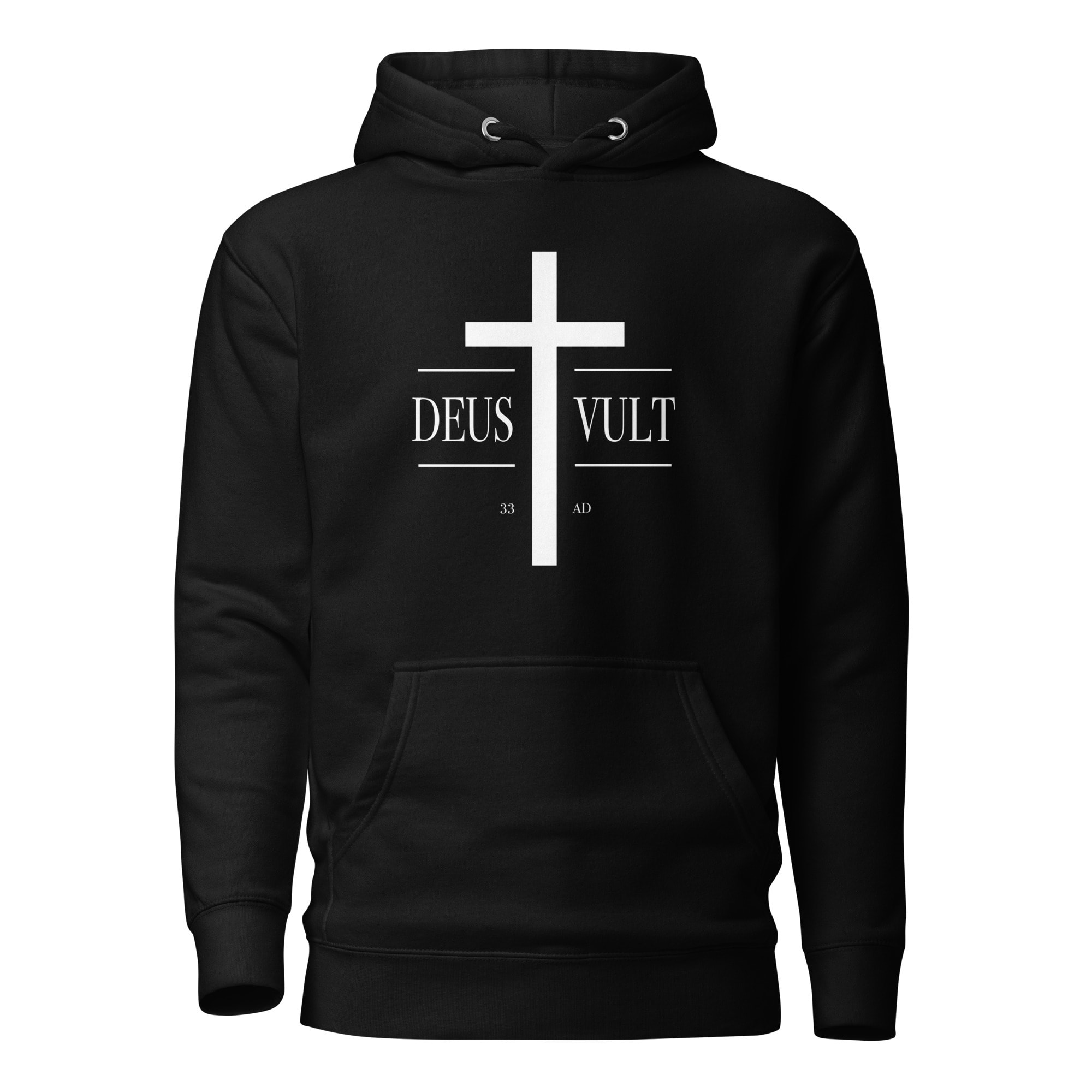 Deus Vult 33 AD Cross Hoodie - Black