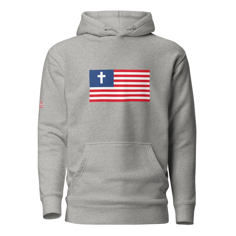 Christian Nationalist Flag Hoodie - Carbon Grey