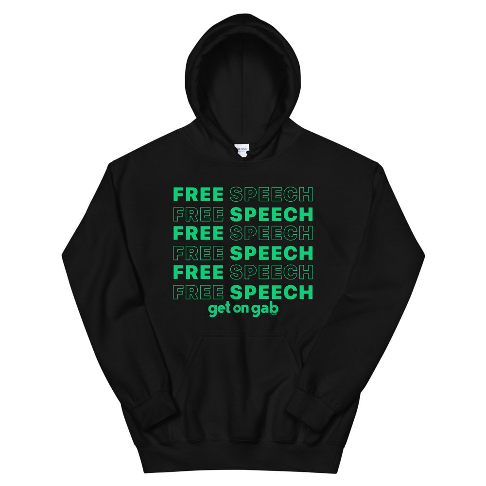 Free Speech Repeating Wordmark Hoodie - Black