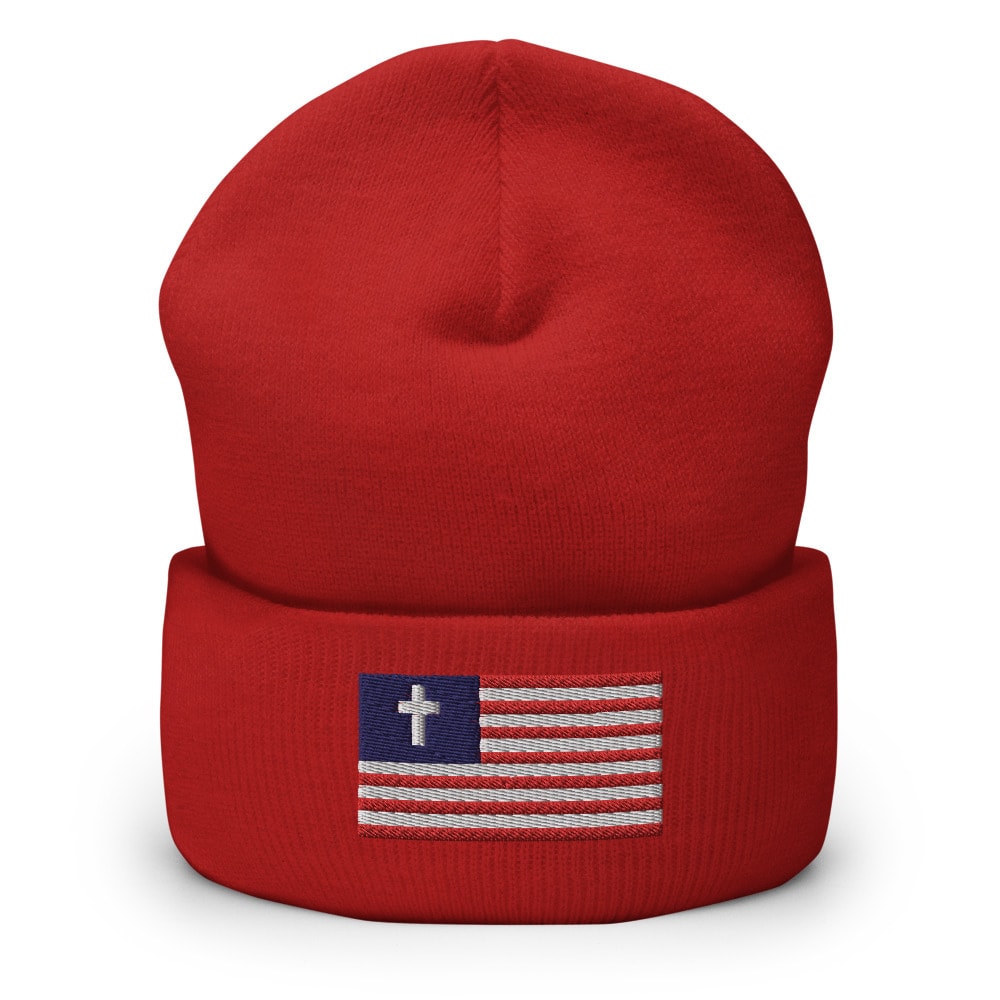 Christian Nationalist Flag Beanie - Red