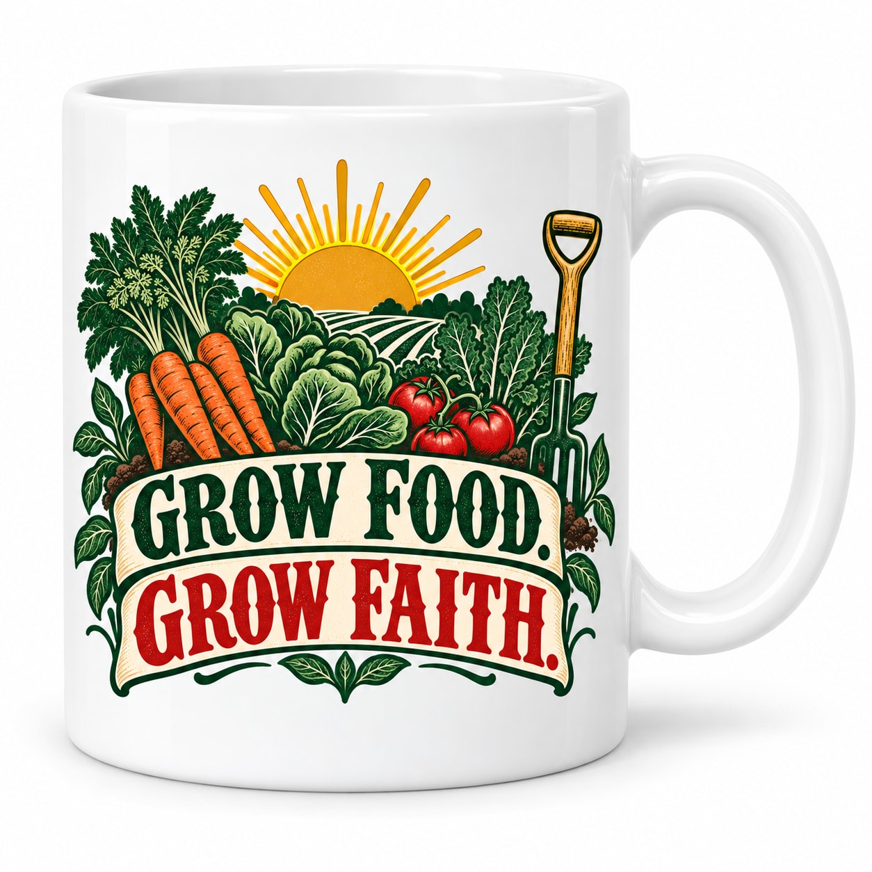 Grow Food, Grow Faith Homesteading Mug