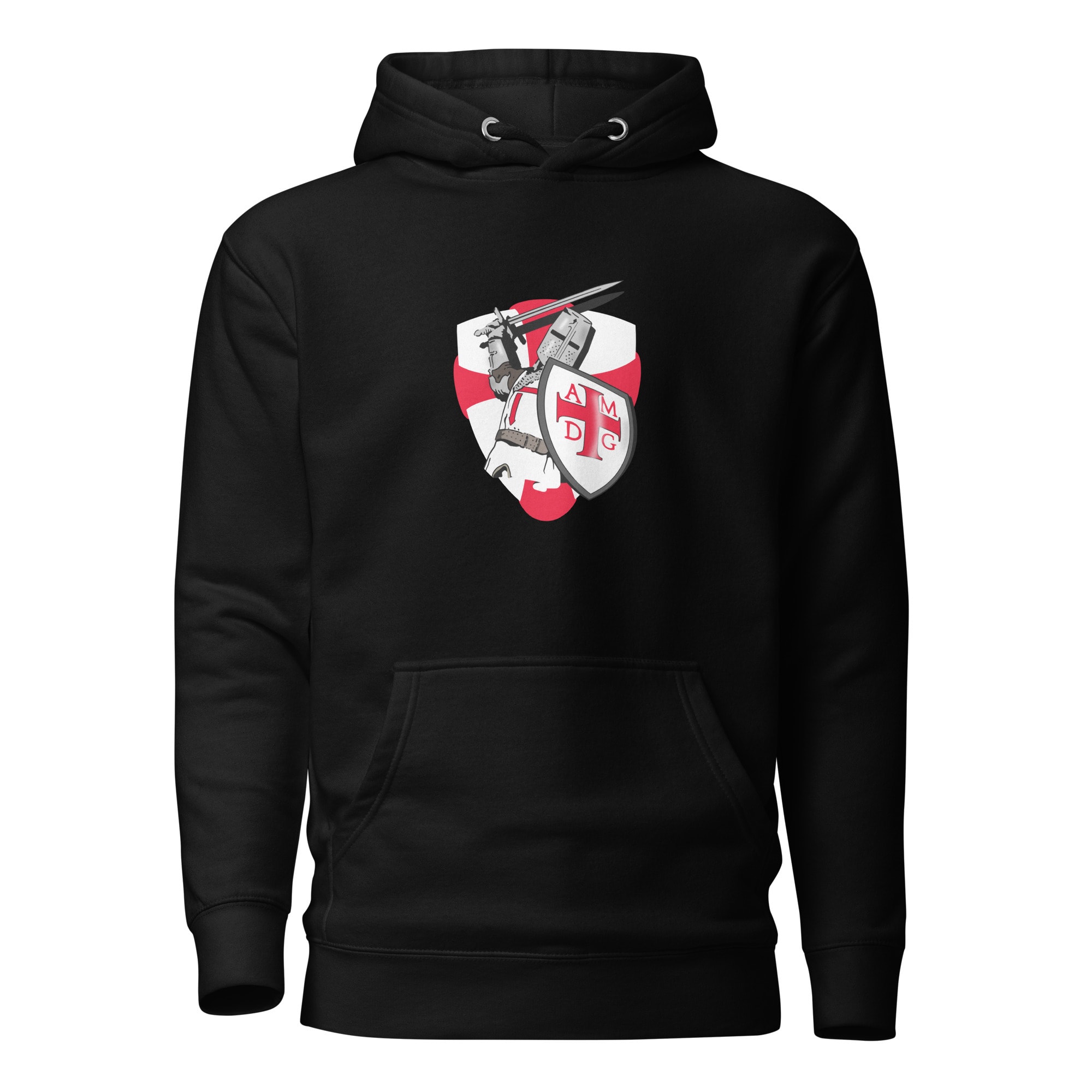 For the Greater Glory of God AMDG Crusader Hoodie - Black