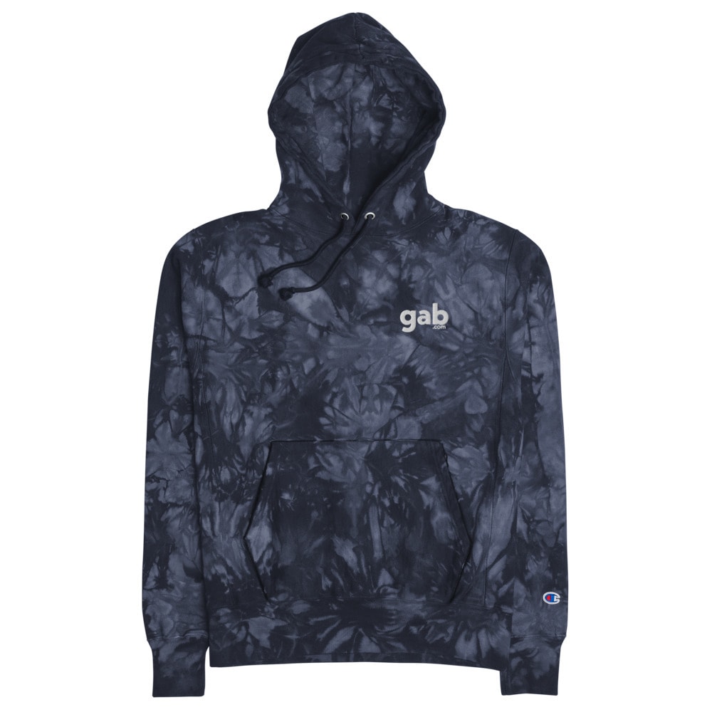 Gab.com Wordmark Champion Tie-Dye Hoodie