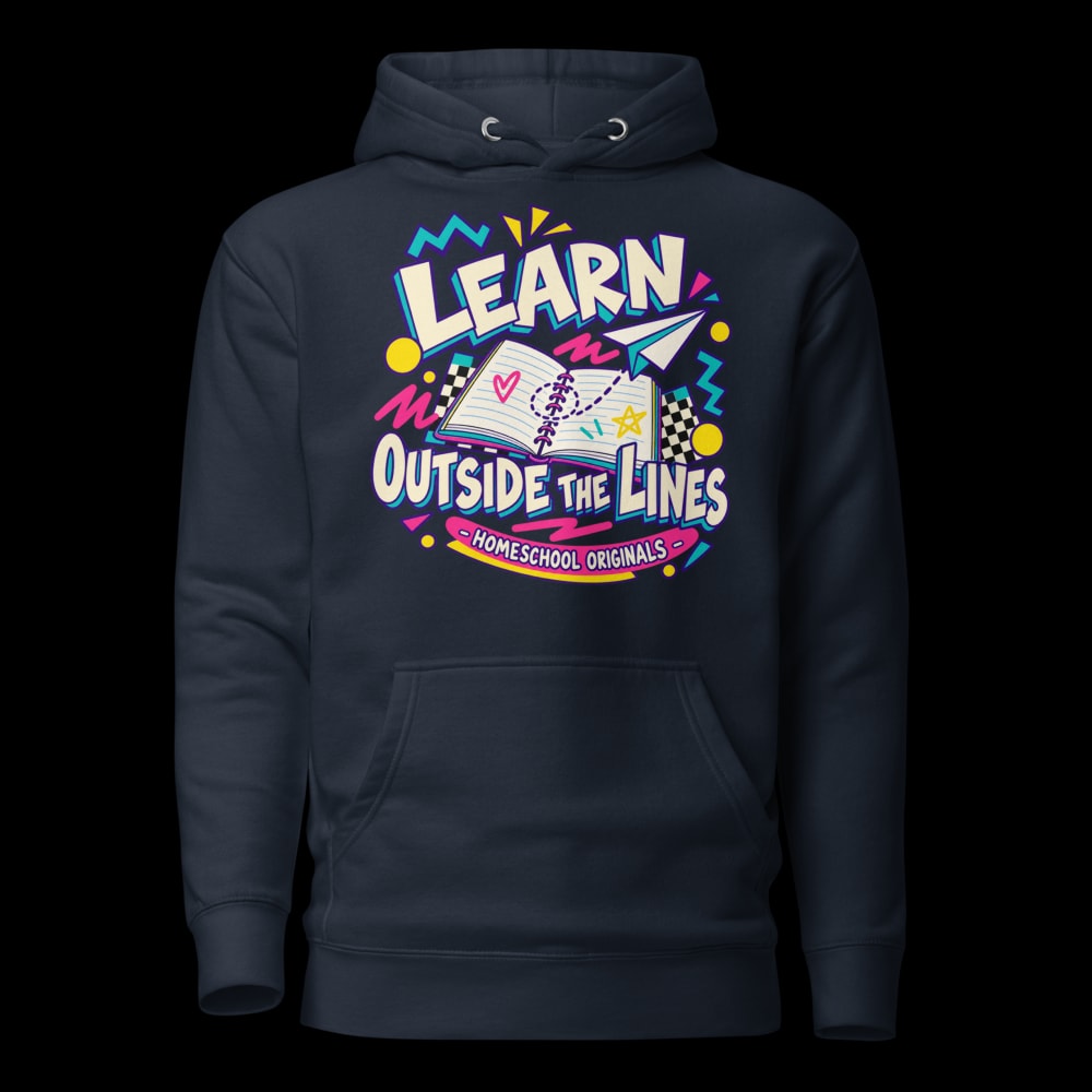 Learn Outside The Lines 90s Hoodie - Navy Blazer - front
