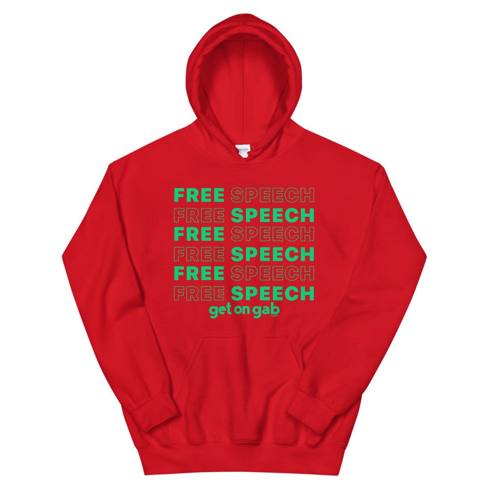 Free Speech Repeating Wordmark Hoodie - Red