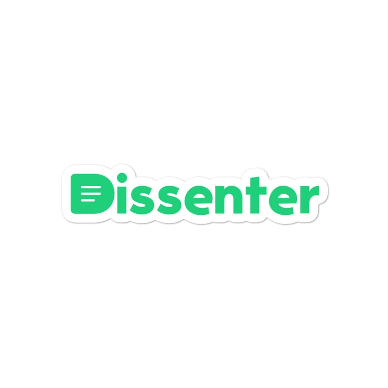 Dissenter Green Wordmark Sticker - preview
