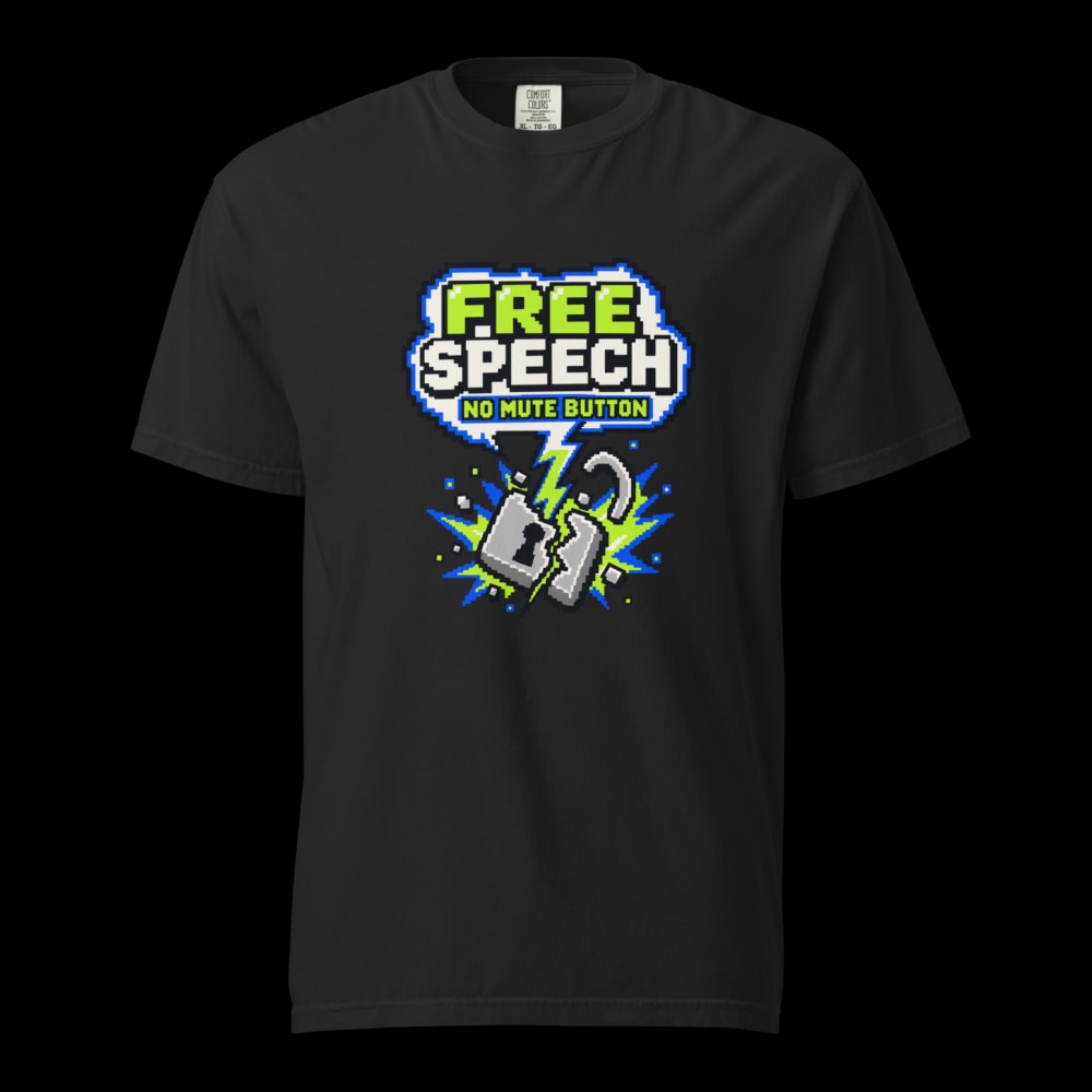 No Mute Button 8-Bit Free Speech T-Shirt