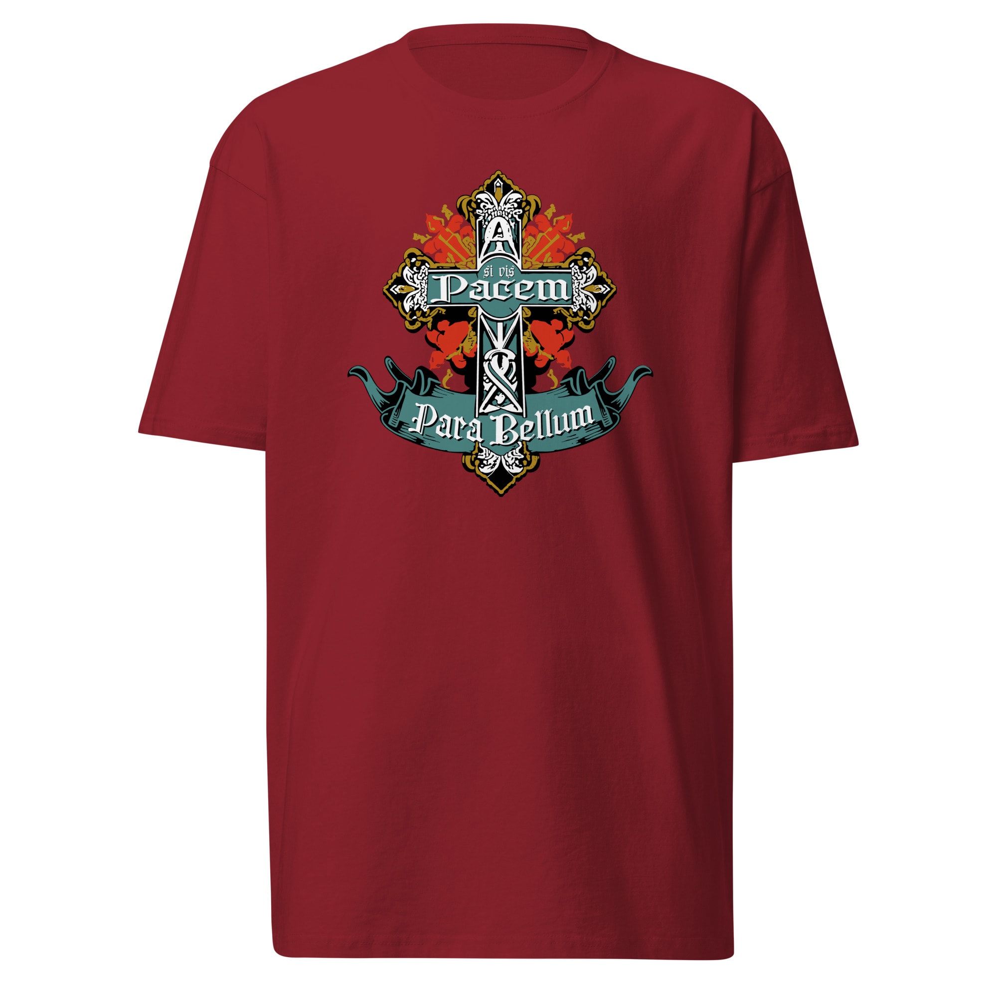 Si Vis Pacem Para Bellum Cross T-Shirt - Brick Red