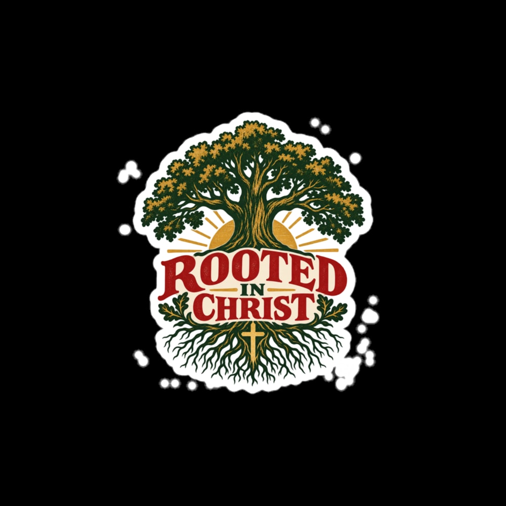 Rooted in Christ Oak Tree Sticker