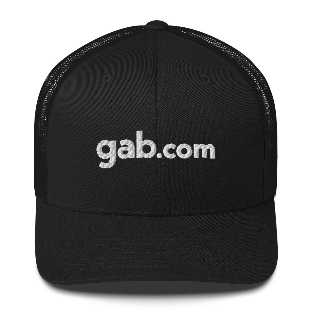 All-White Gab.com Wordmark Trucker Hat