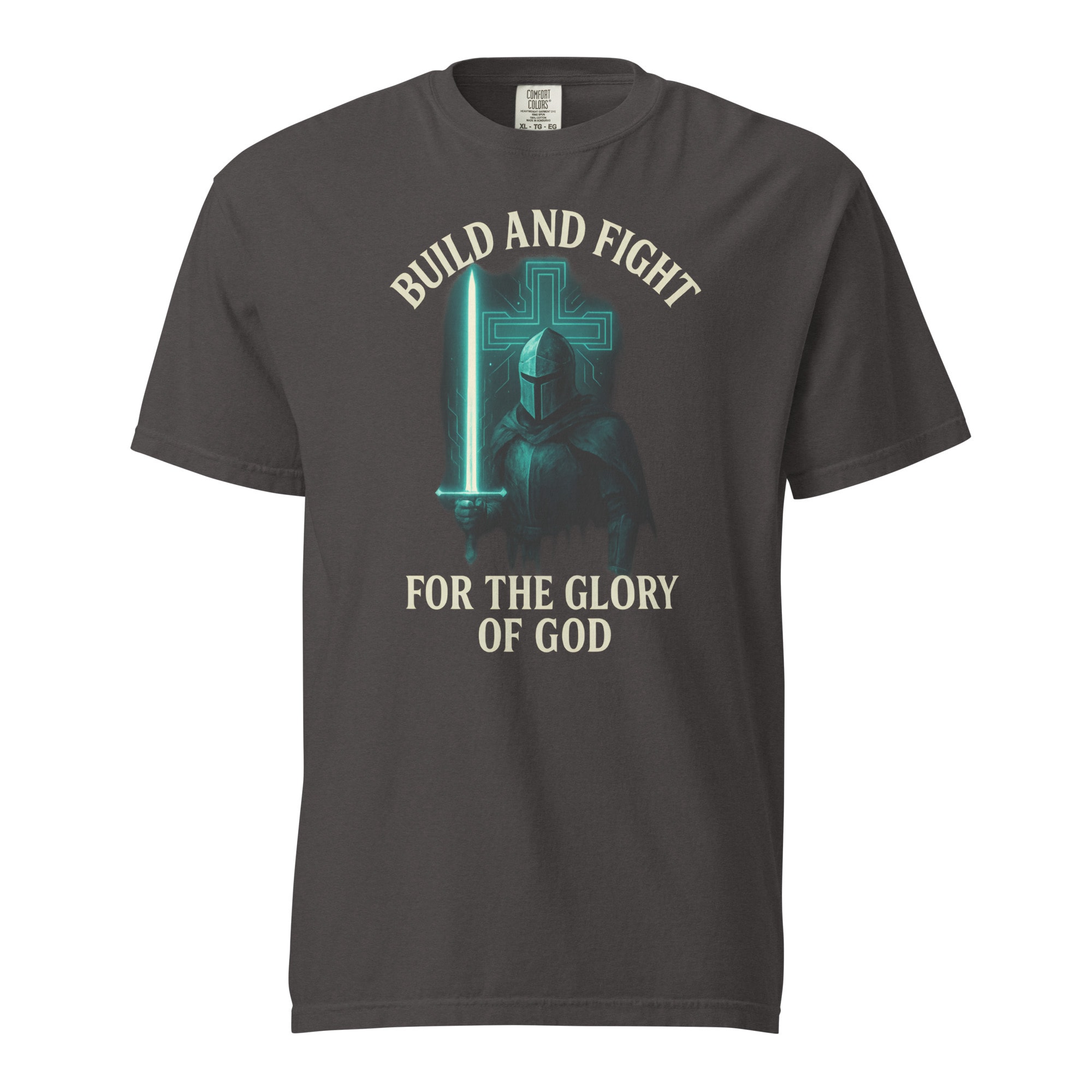 Build and Fight Neon Crusader T-Shirt - Graphite