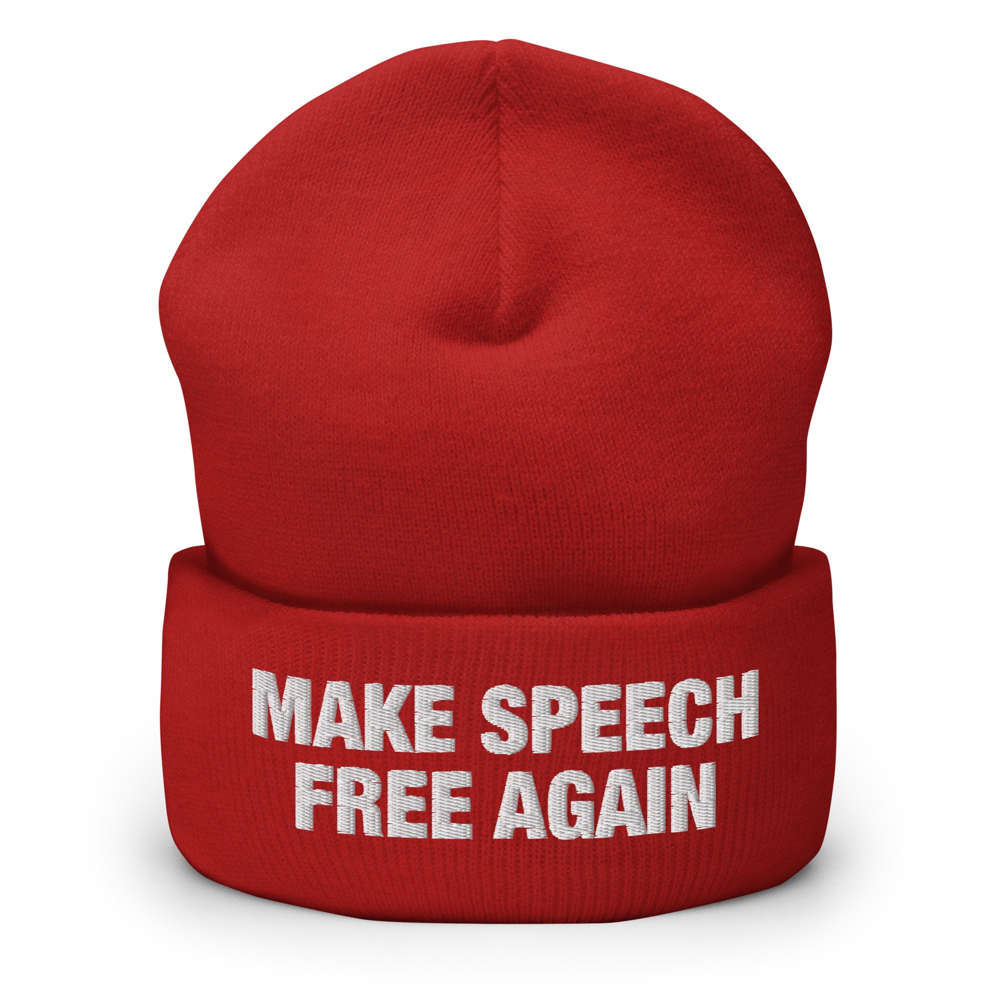 Make Speech Free Again Wordmark Beanie - Red