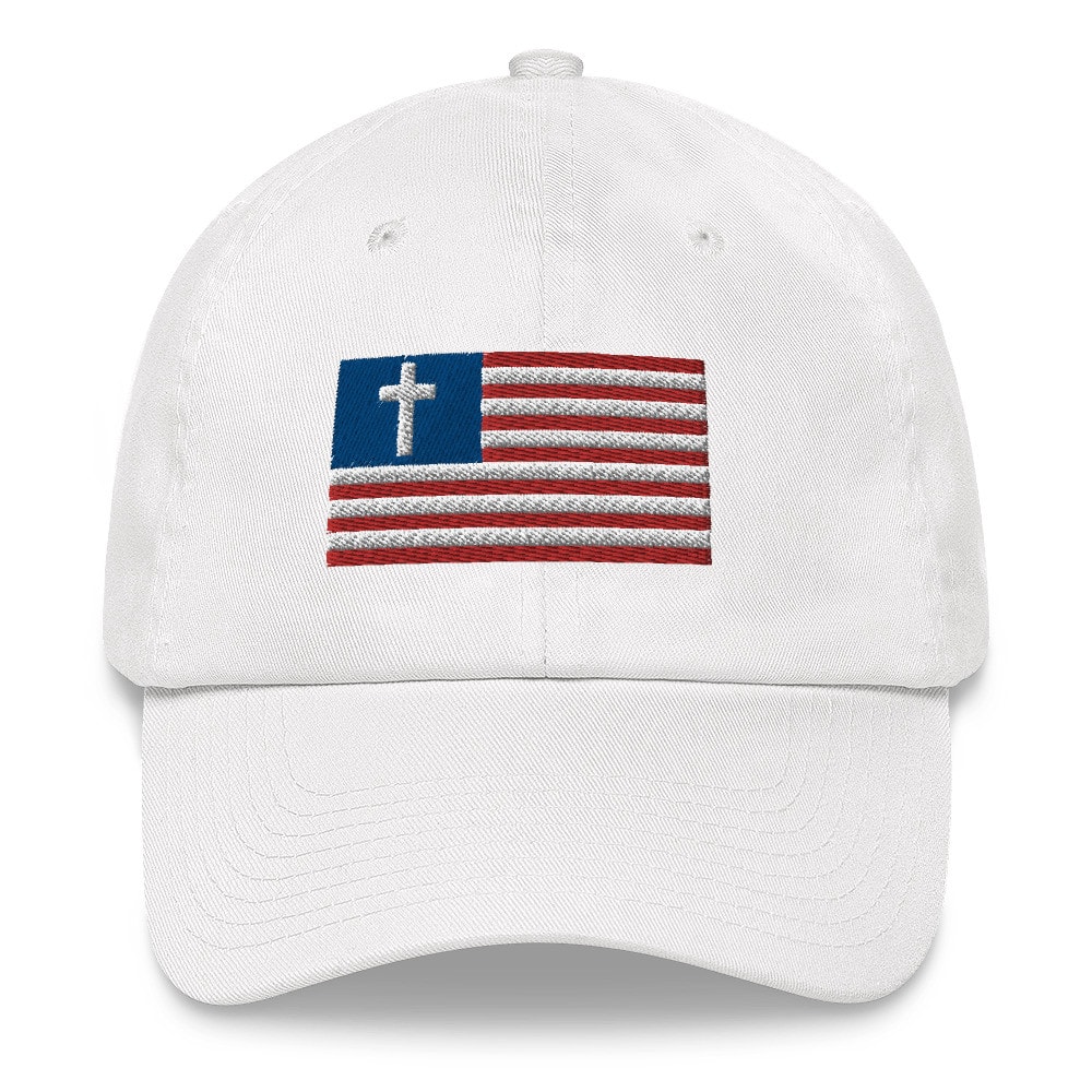 Christian Nationalist Flag Dad Hat - White