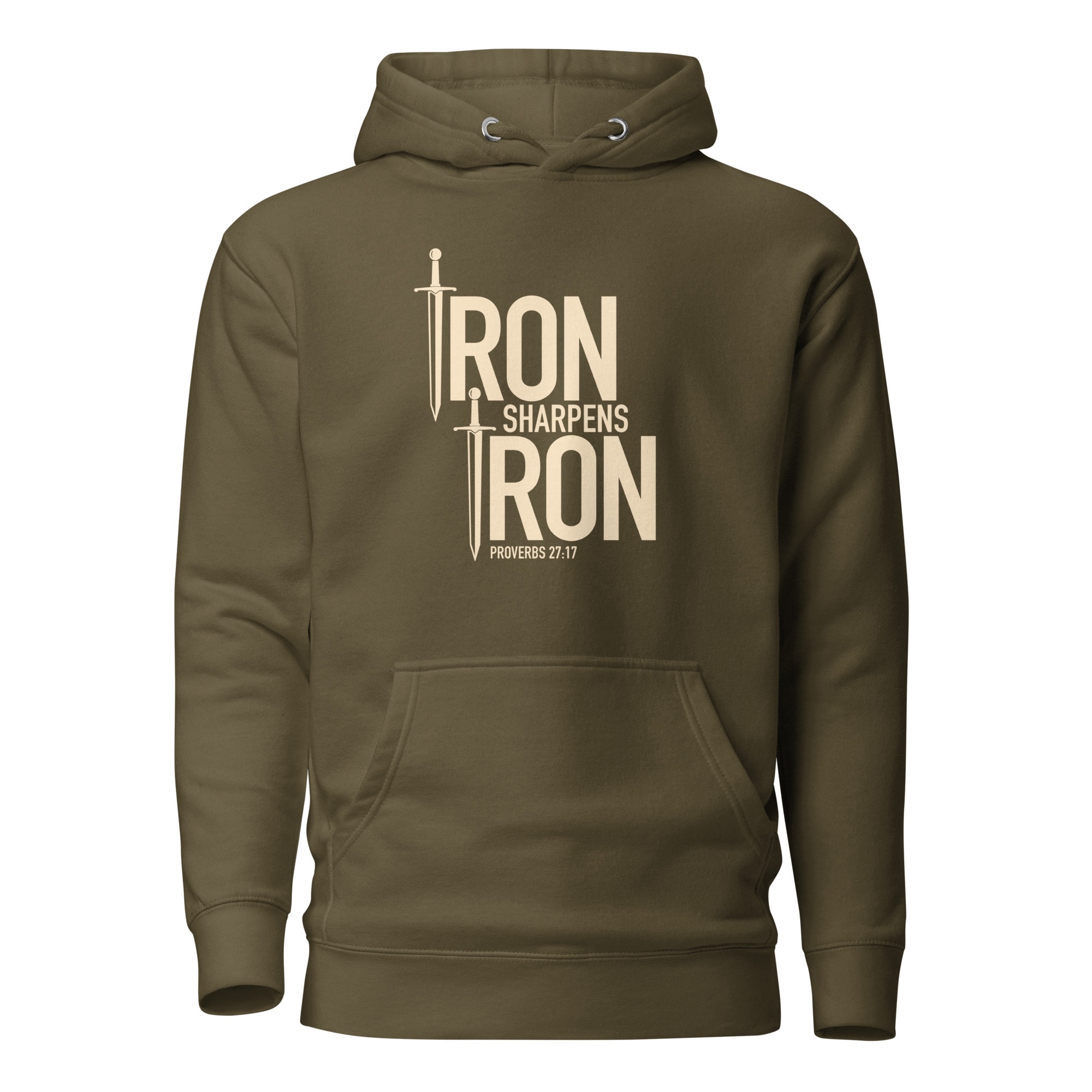 Iron Sharpens Iron Twin Swords Hoodie - Military Green