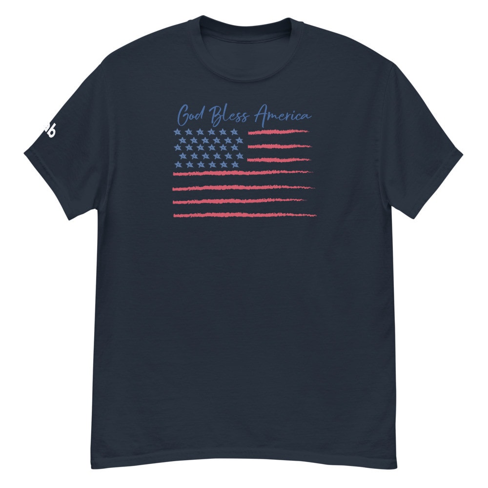 God Bless America Distressed Flag Men’s T-Shirt
