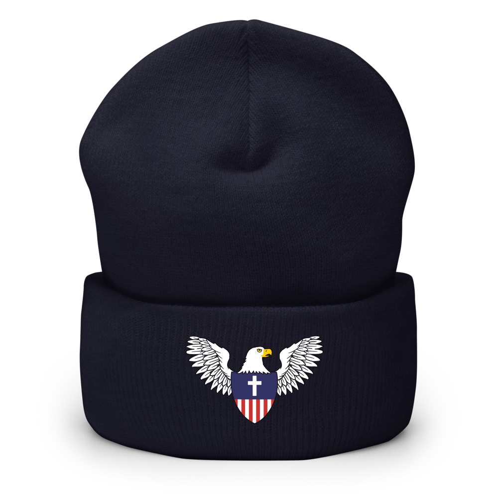 Christian Nationalist Eagle Shield Beanie - Navy