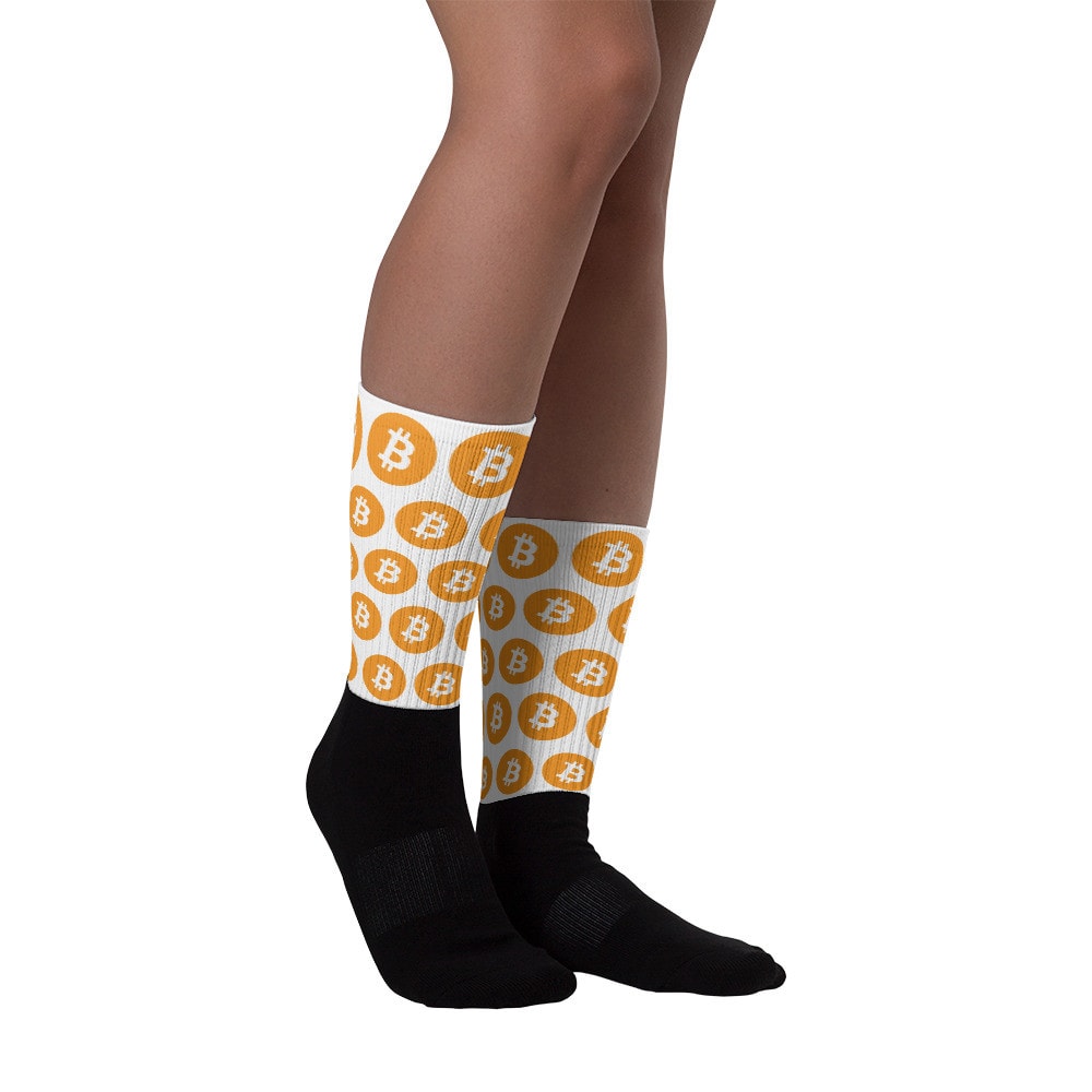 Bitcoin Coin Pattern Crew Socks