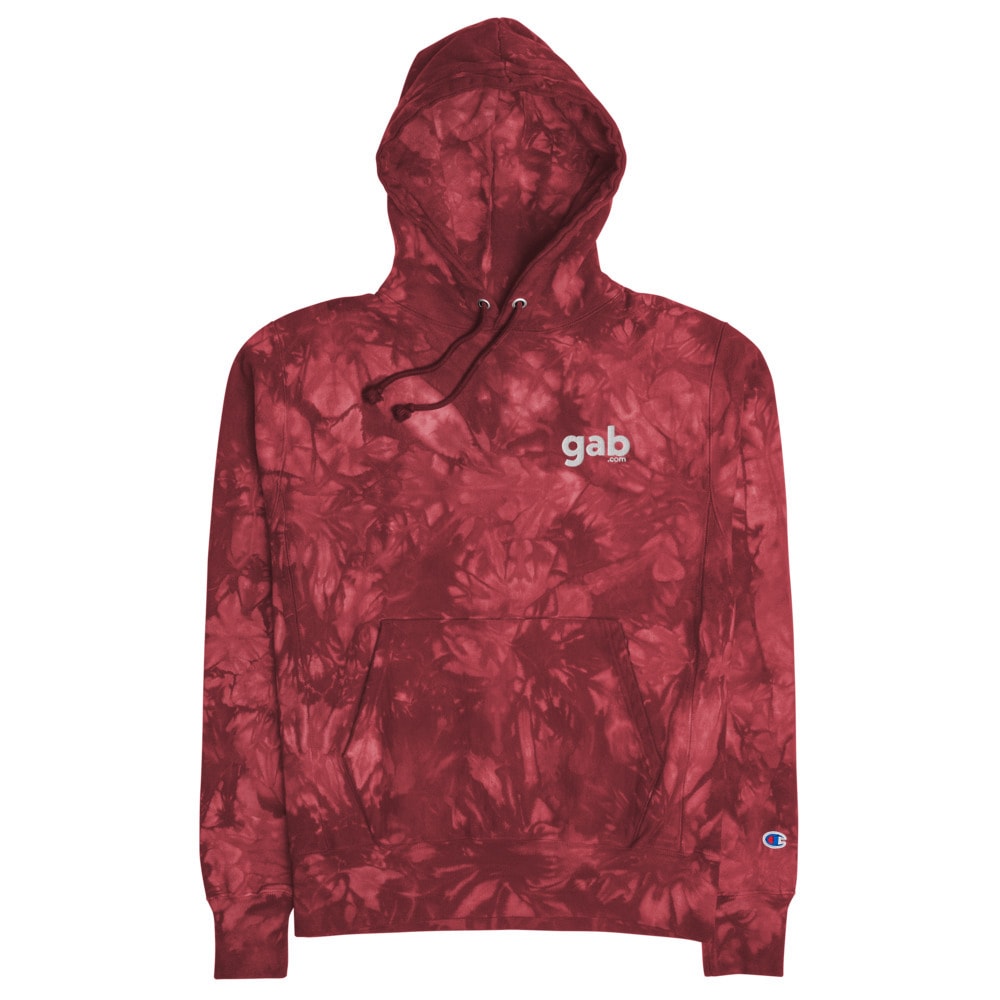 Gab.com Wordmark Champion Tie-Dye Hoodie - Mulled Berry