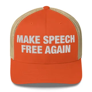 Make Speech Free Again Trucker Hat - Rustic Orange/ Khaki